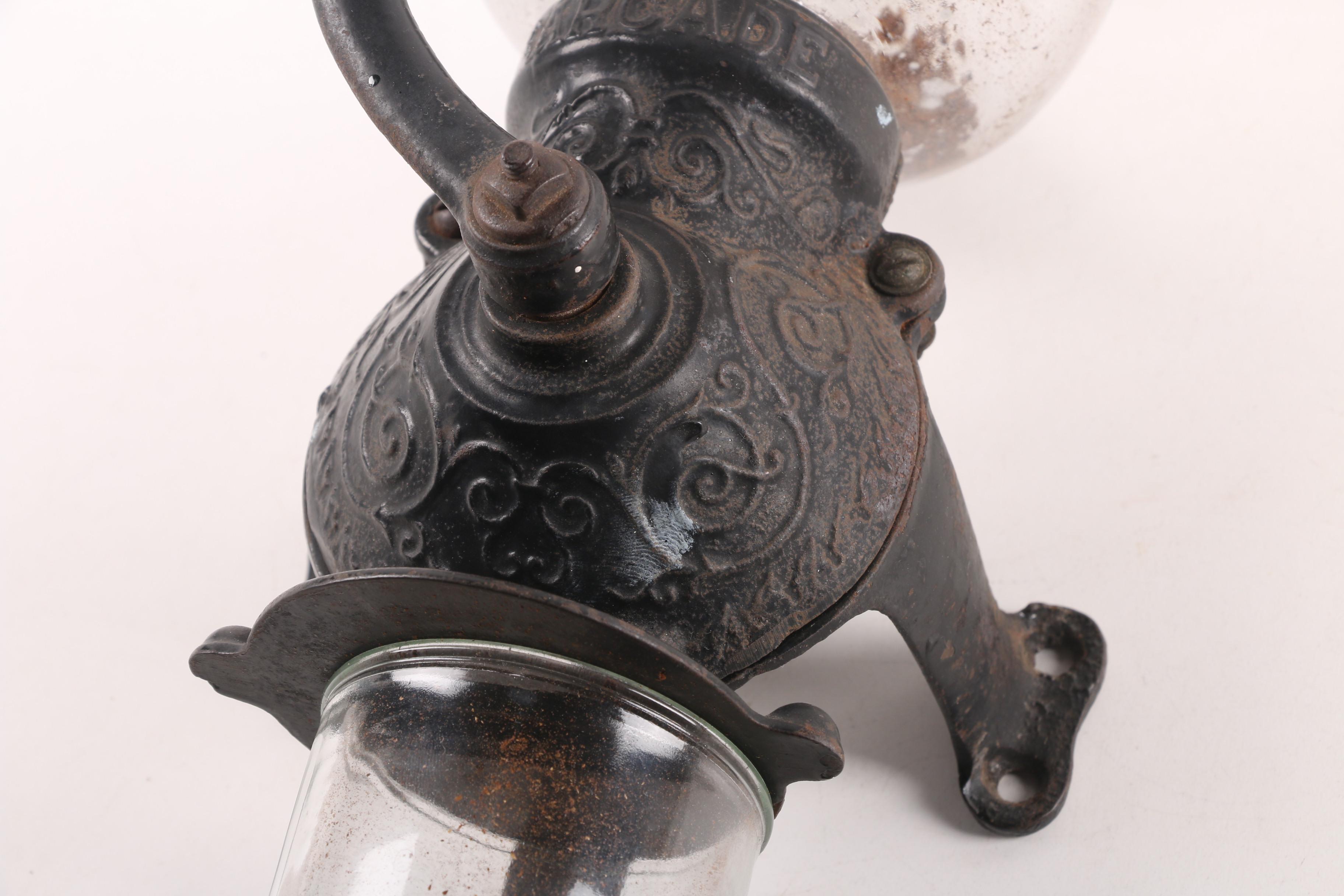 Vintage Arcade Cast Iron Wall Mount Coffee Grinder