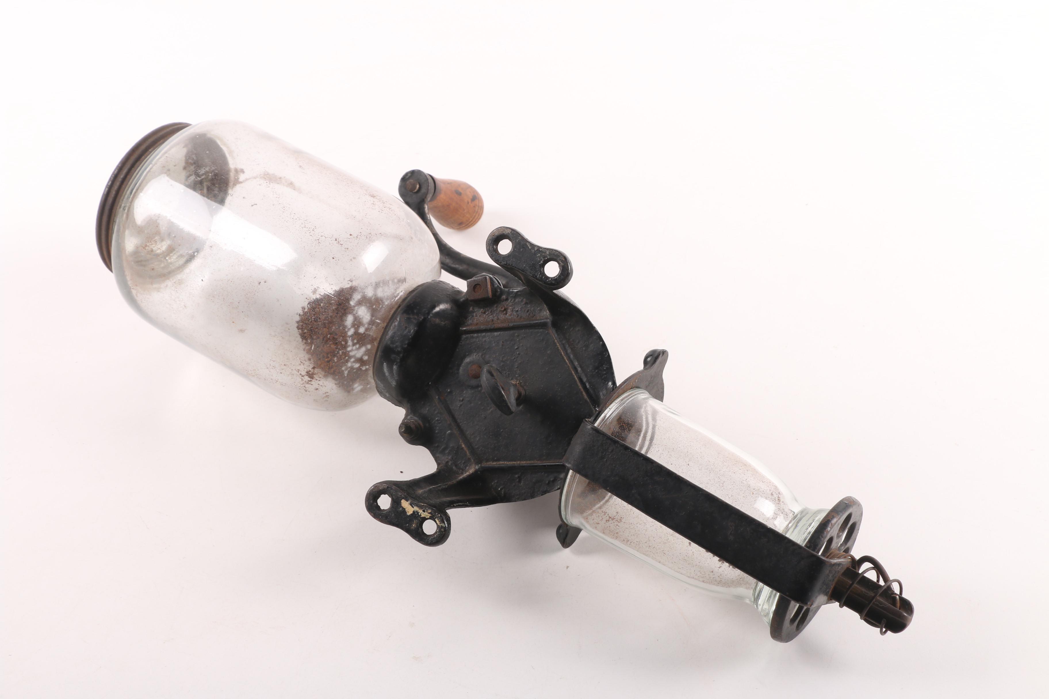 Vintage Arcade Cast Iron Wall Mount Coffee Grinder