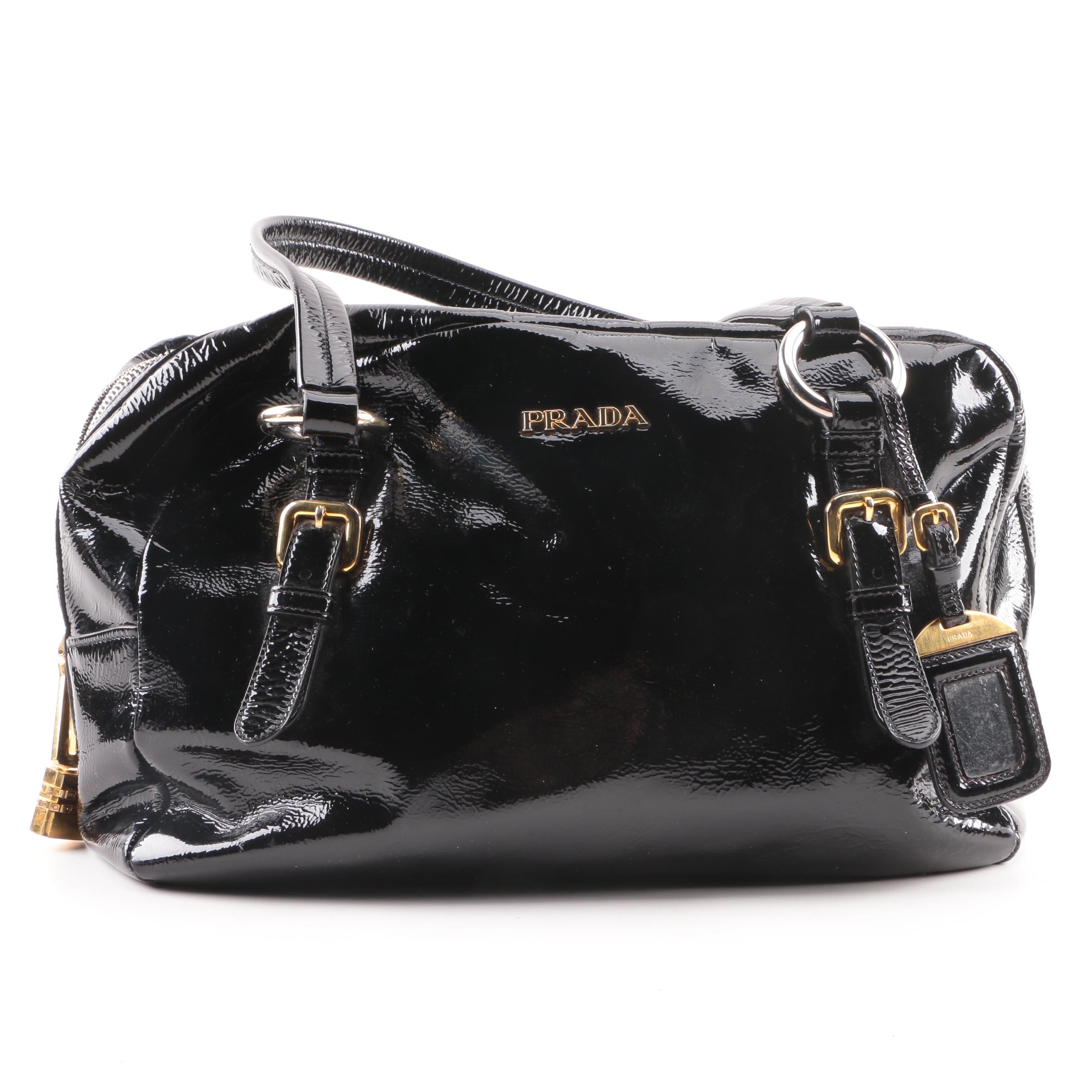 Prada Black Patent Leather Satchel