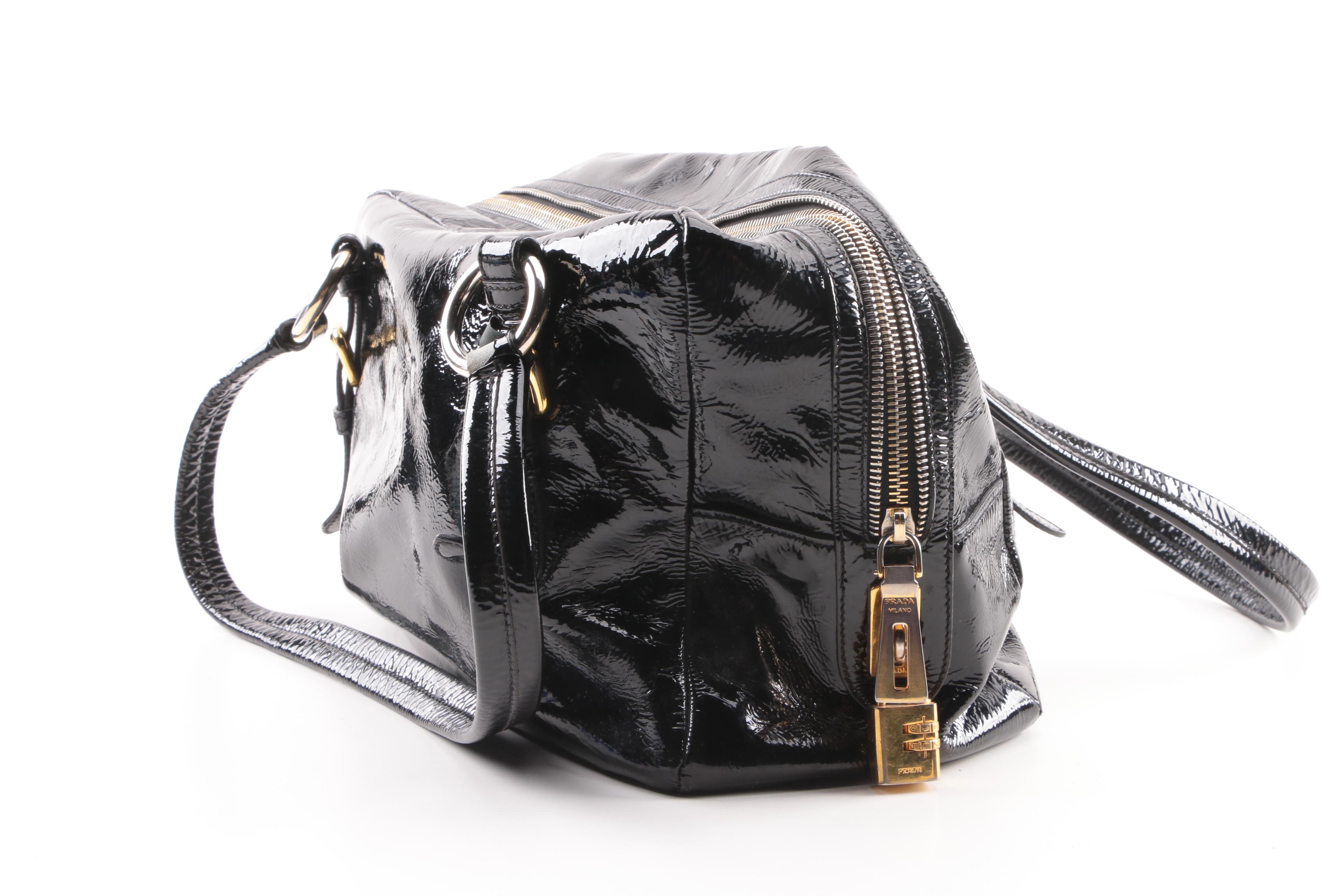 Prada Black Patent Leather Satchel
