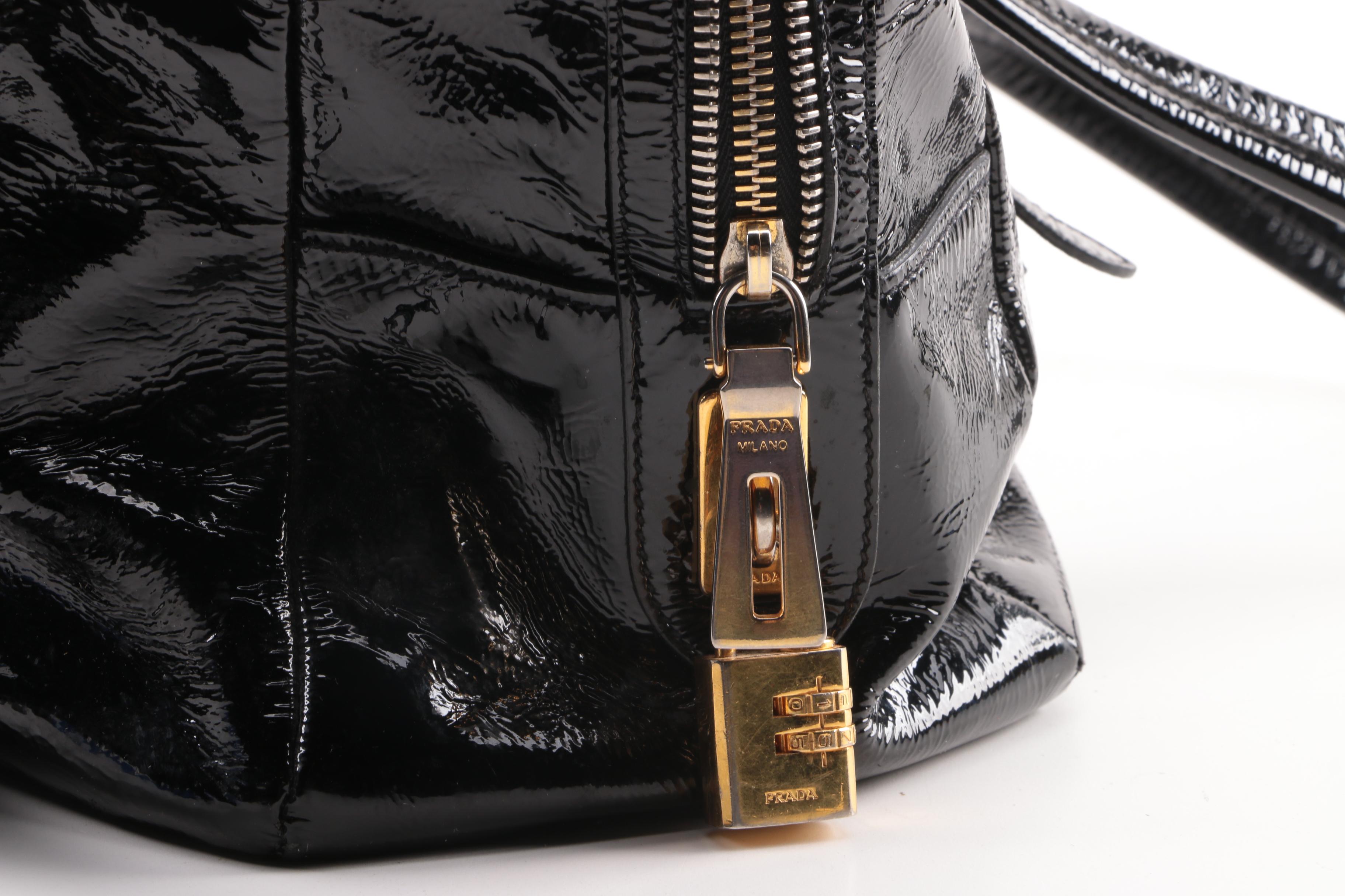 Prada Black Patent Leather Satchel