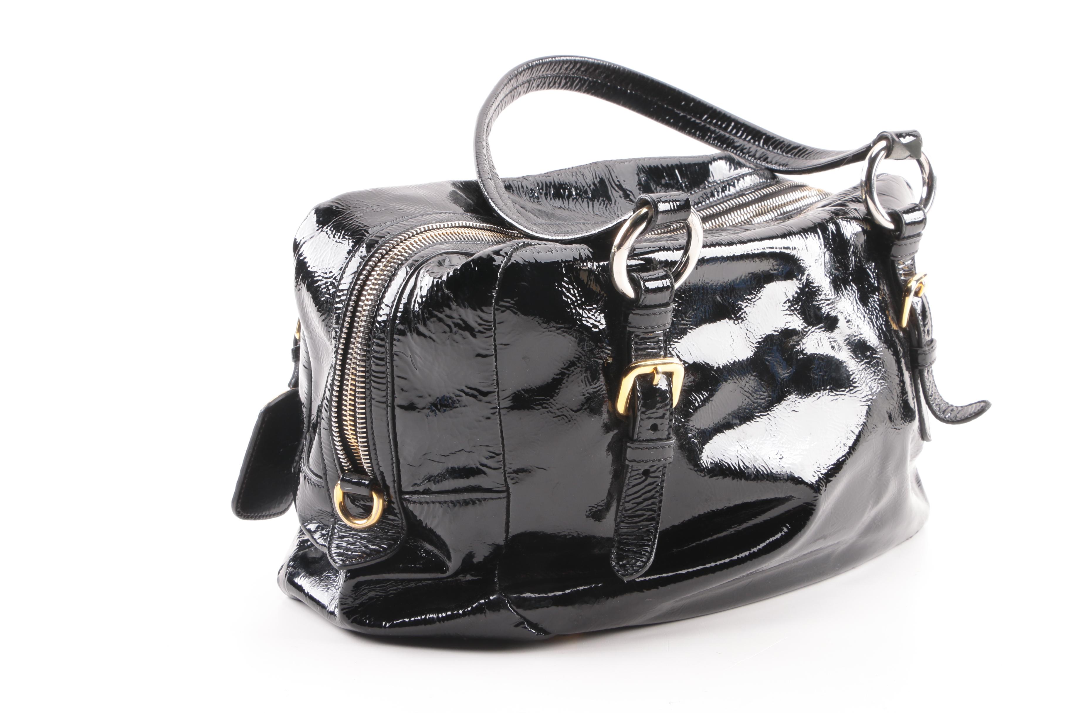 Prada Black Patent Leather Satchel