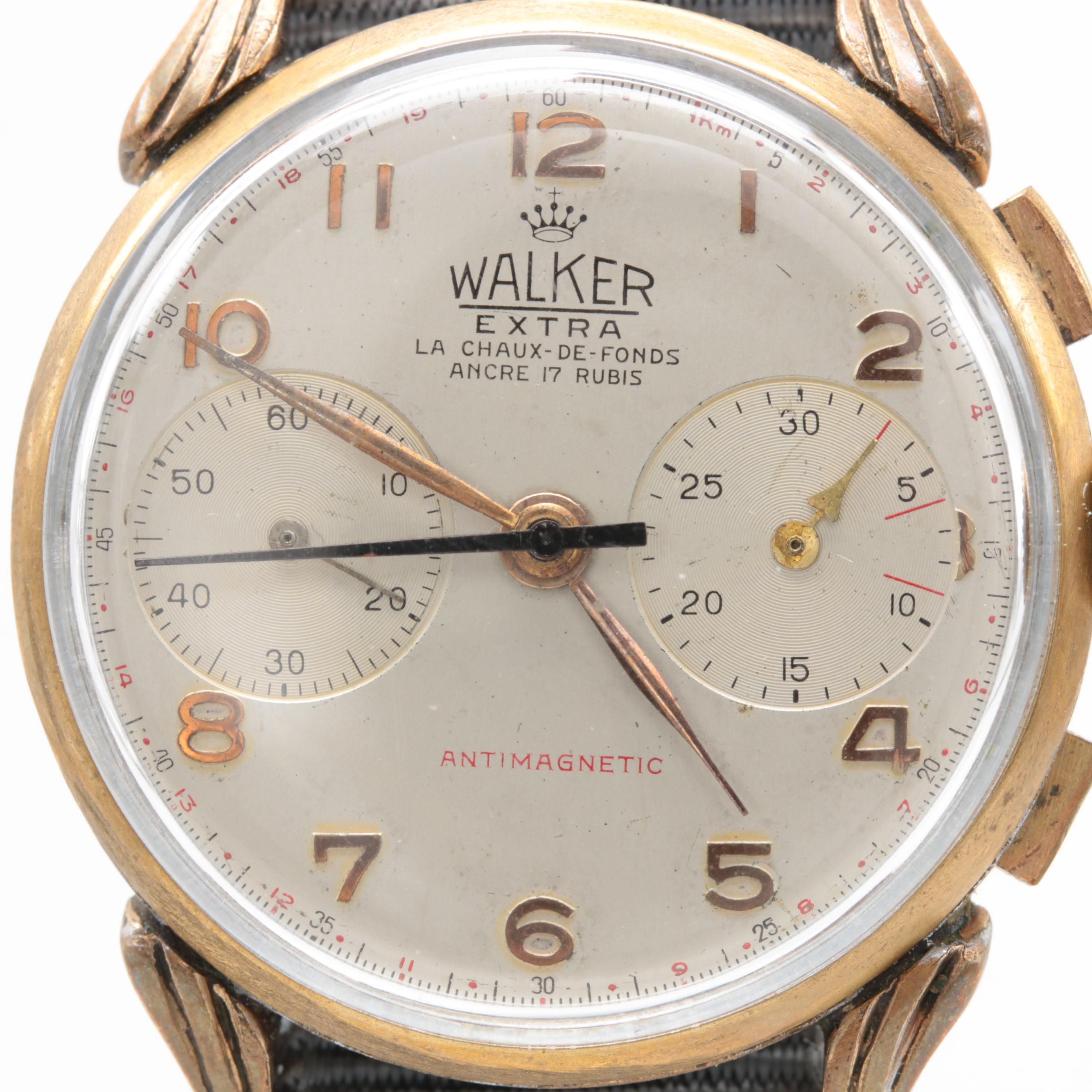 Vintage Walker Extra Two Register Chronograph Watch