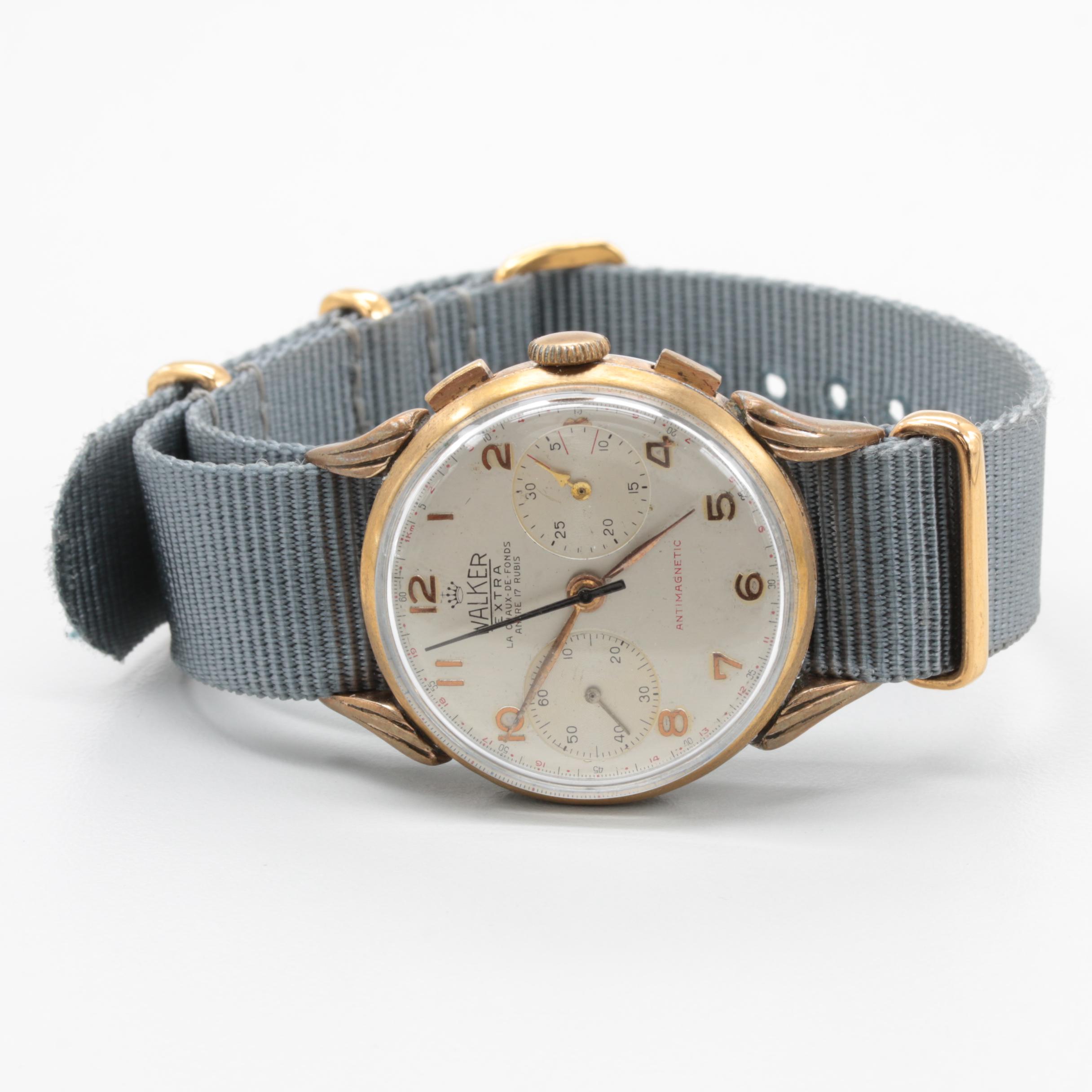 Vintage Walker Extra Two Register Chronograph Watch
