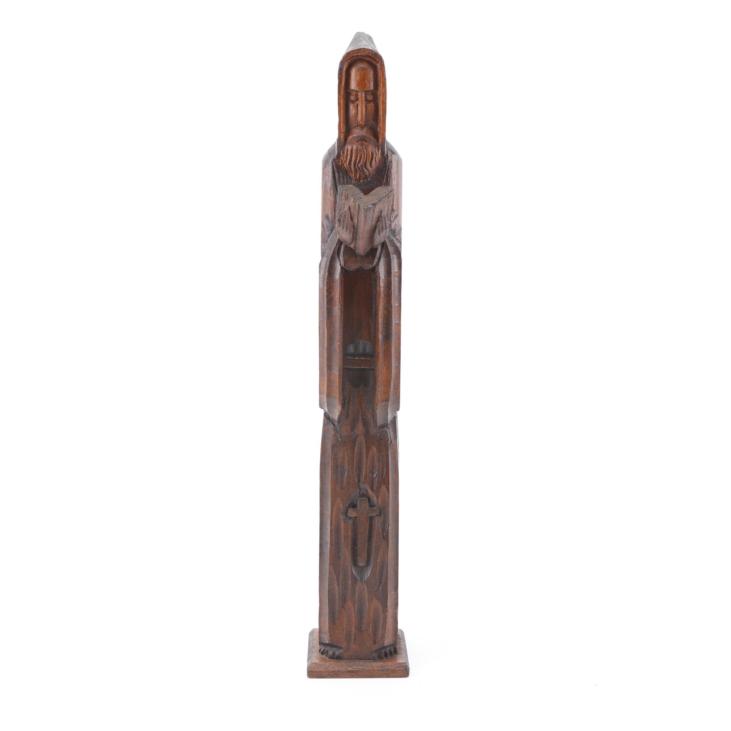 Carved Wood Ecclesiastical Figure