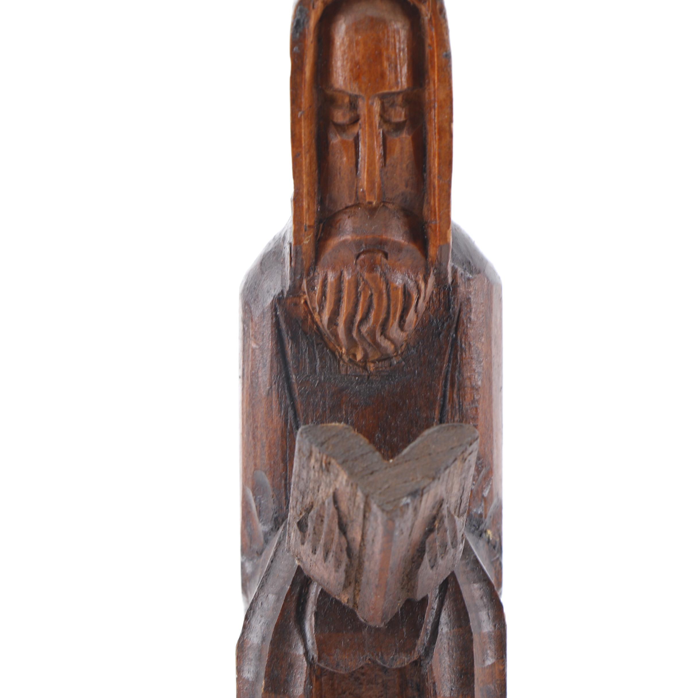 Carved Wood Ecclesiastical Figure