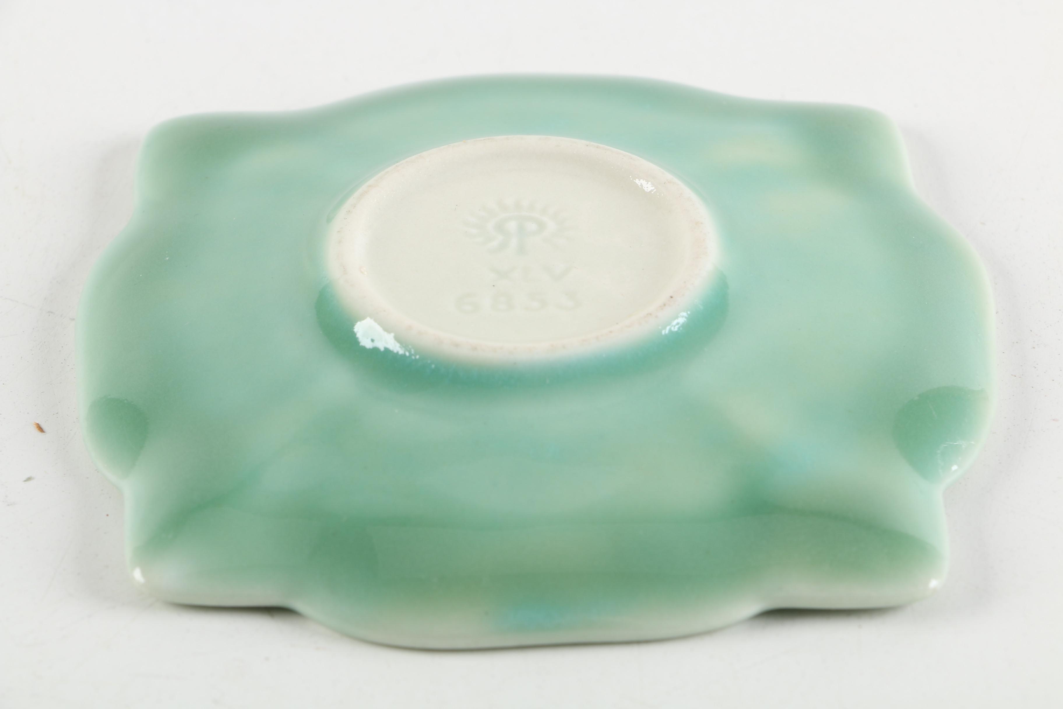 1914 Rookwood Pottery "Dogwood Blossom" Pin Tray and 1962 Spoon Rest