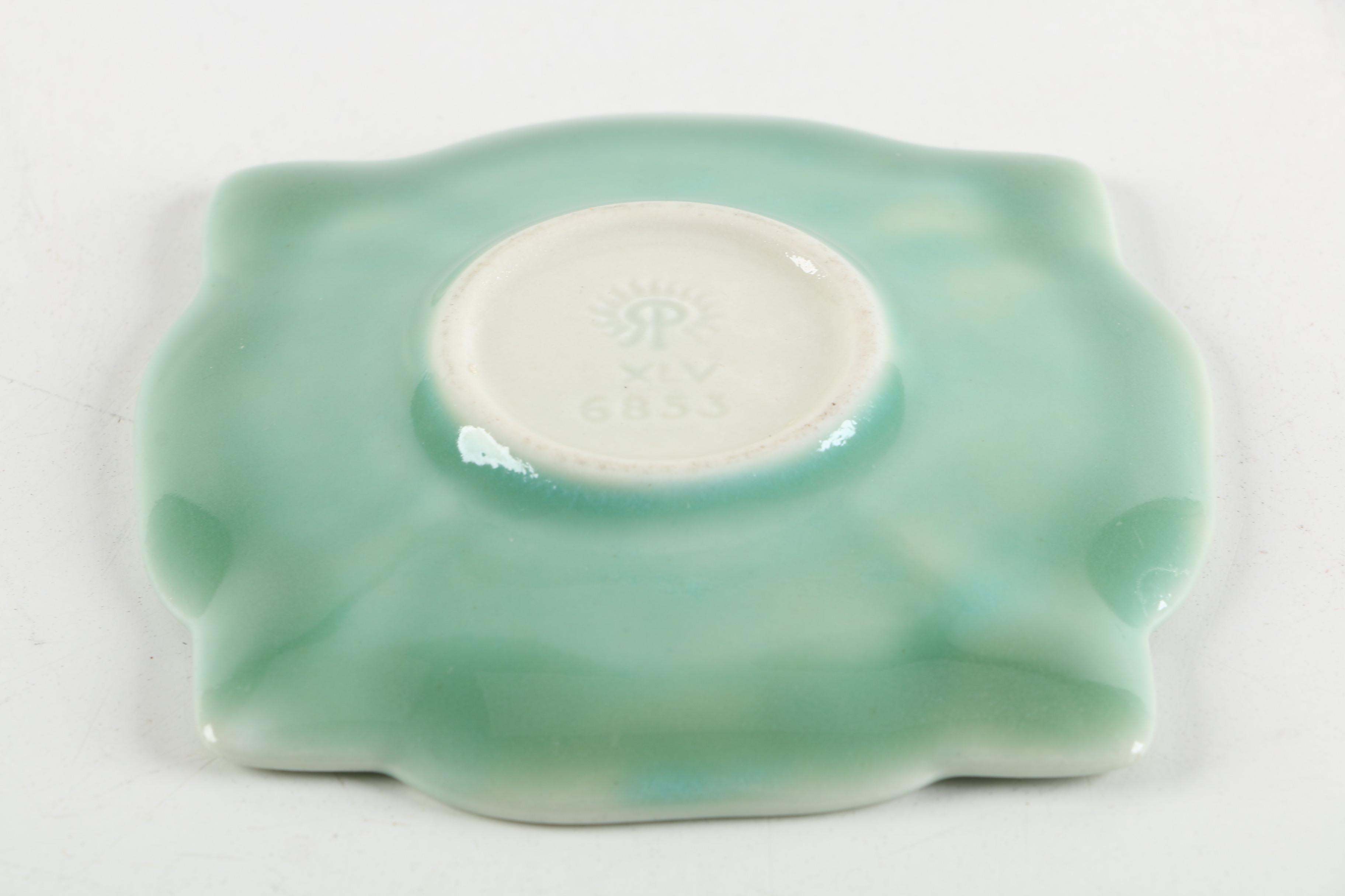 1914 Rookwood Pottery "Dogwood Blossom" Pin Tray and 1962 Spoon Rest