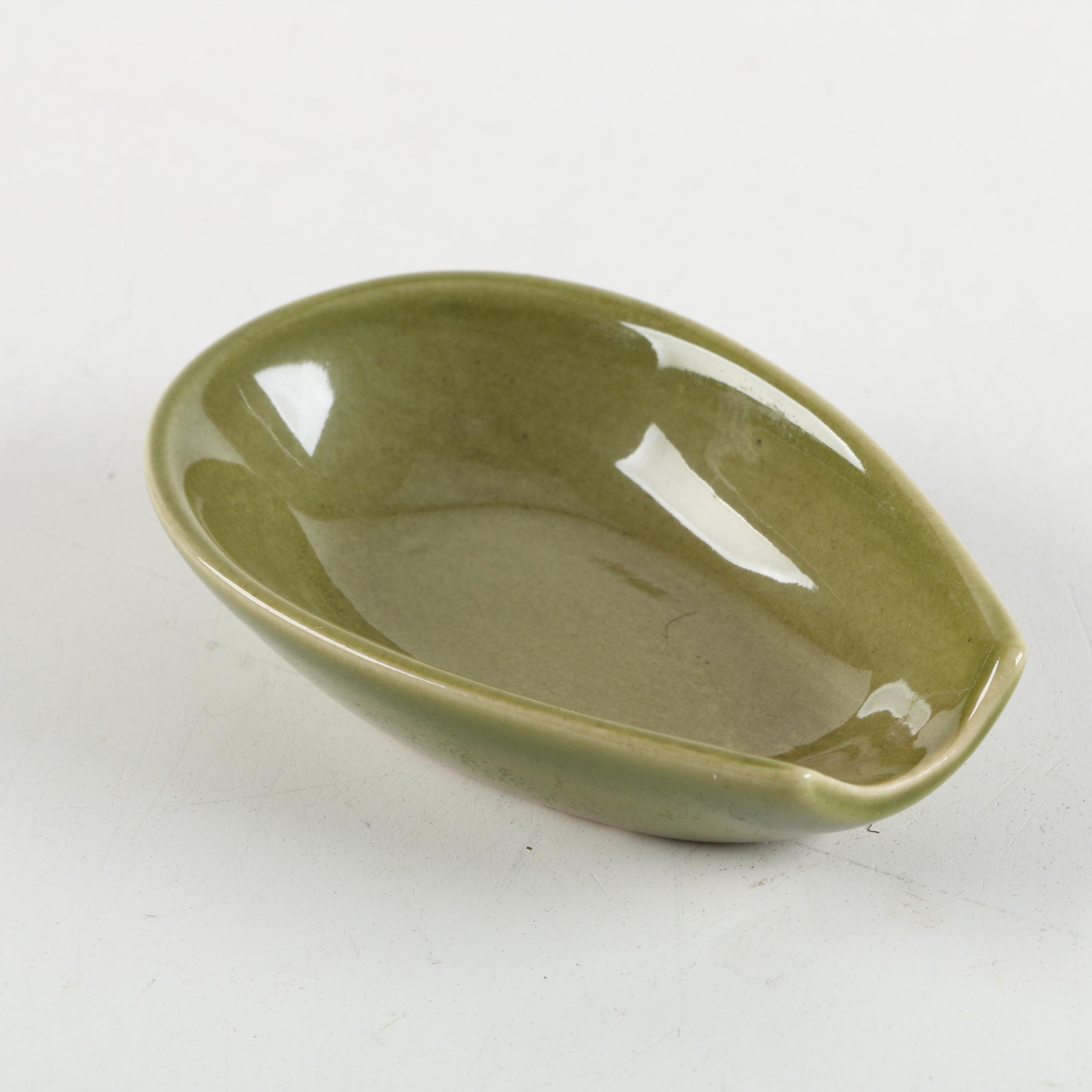 1914 Rookwood Pottery "Dogwood Blossom" Pin Tray and 1962 Spoon Rest