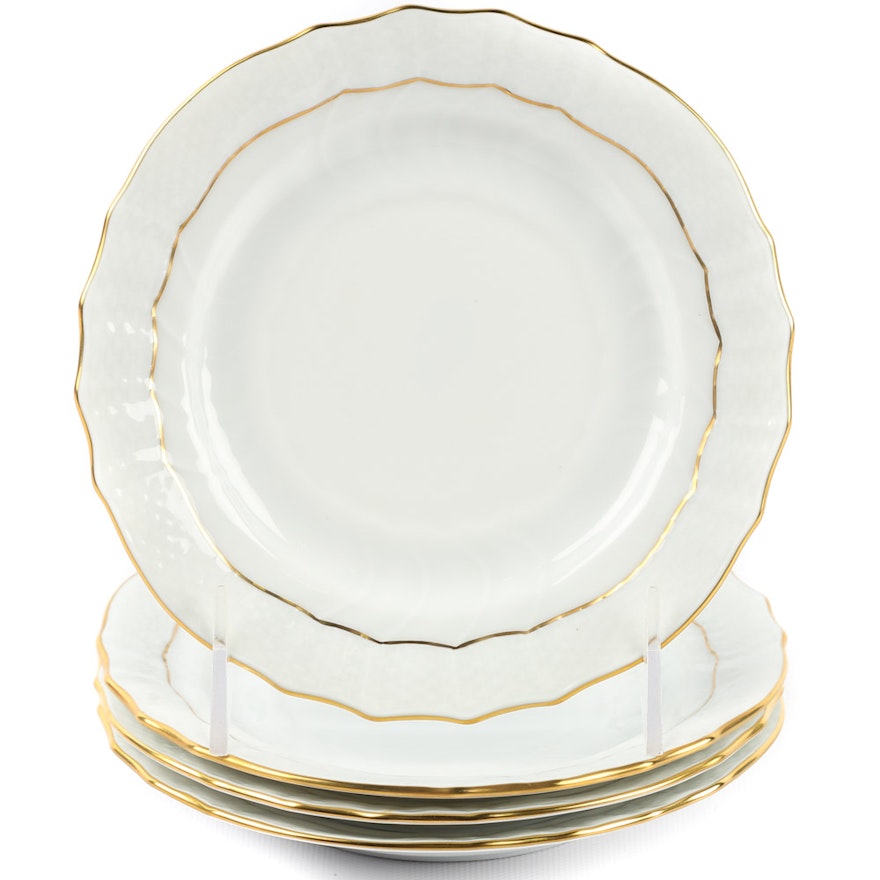 Herend "Golden Edge" Porcelain Bread and Butter Plates