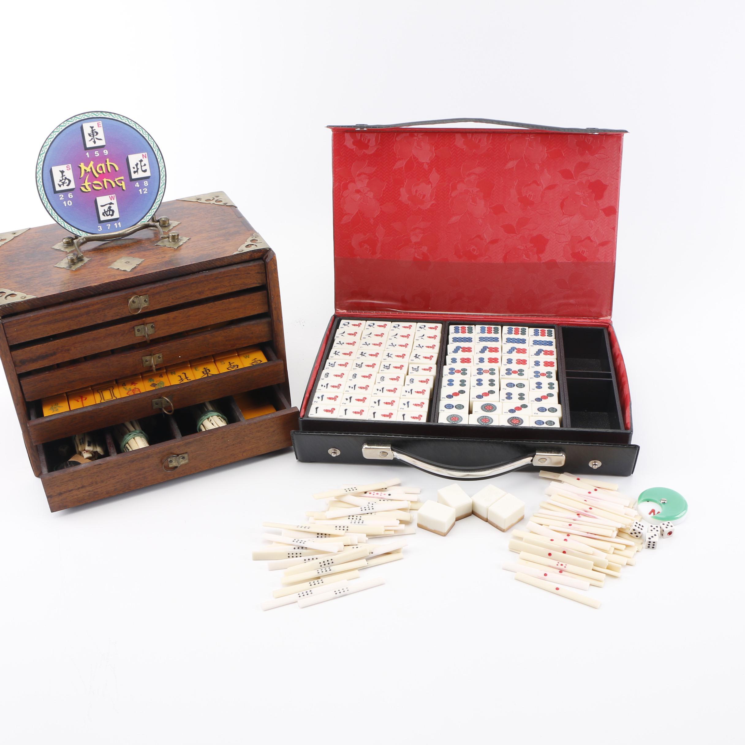 Vintage Mahjong Sets in Cases