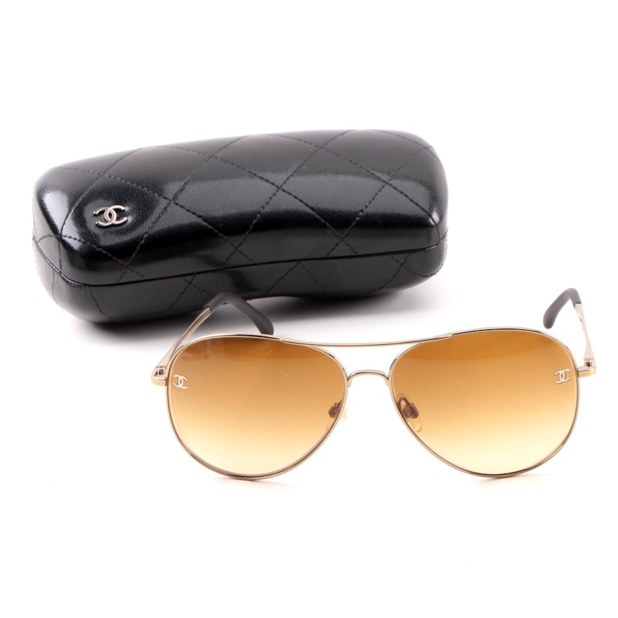 Chanel 4189 Aviator Style Sunglasses with Case