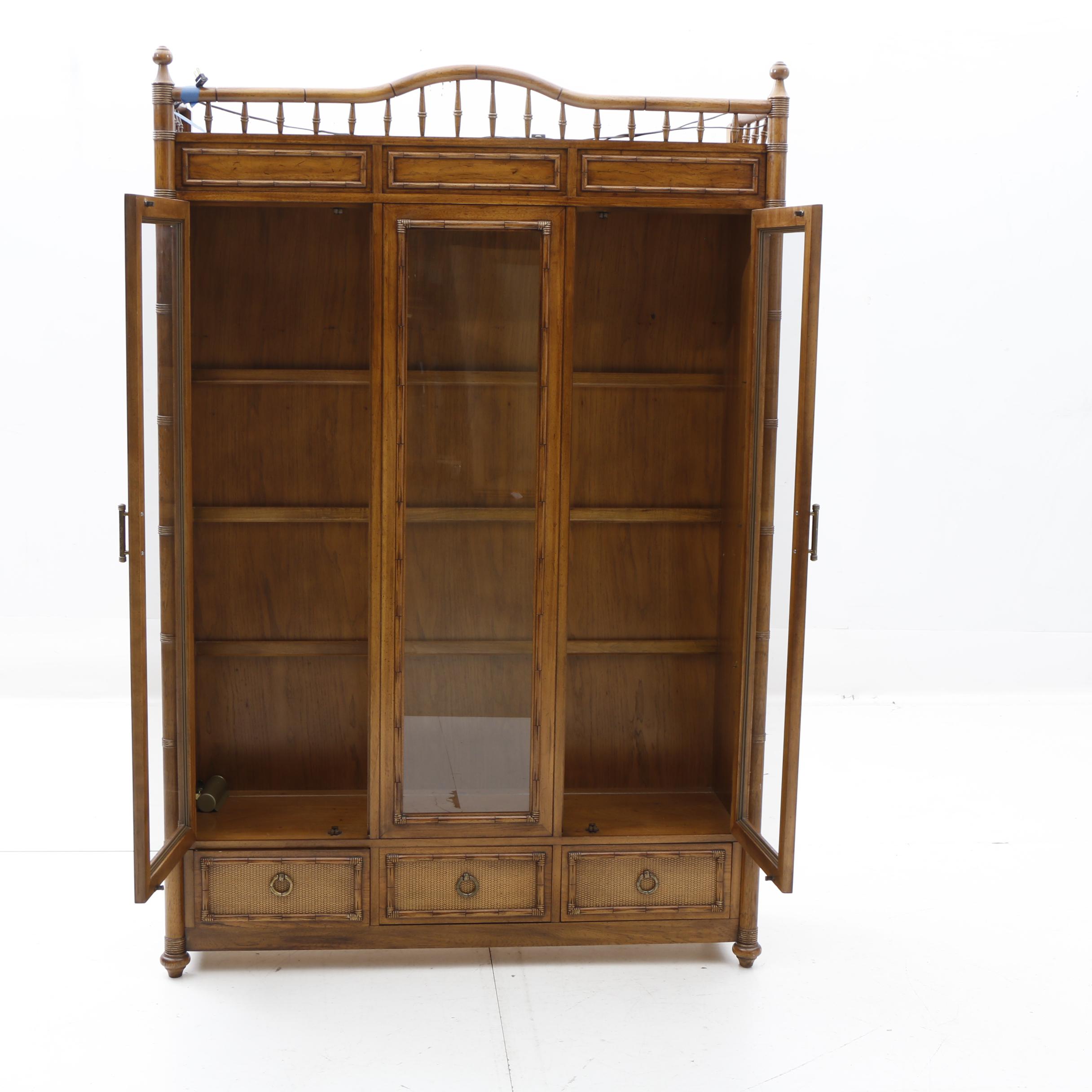 Thomasville Pecan and Glass China Cabinet