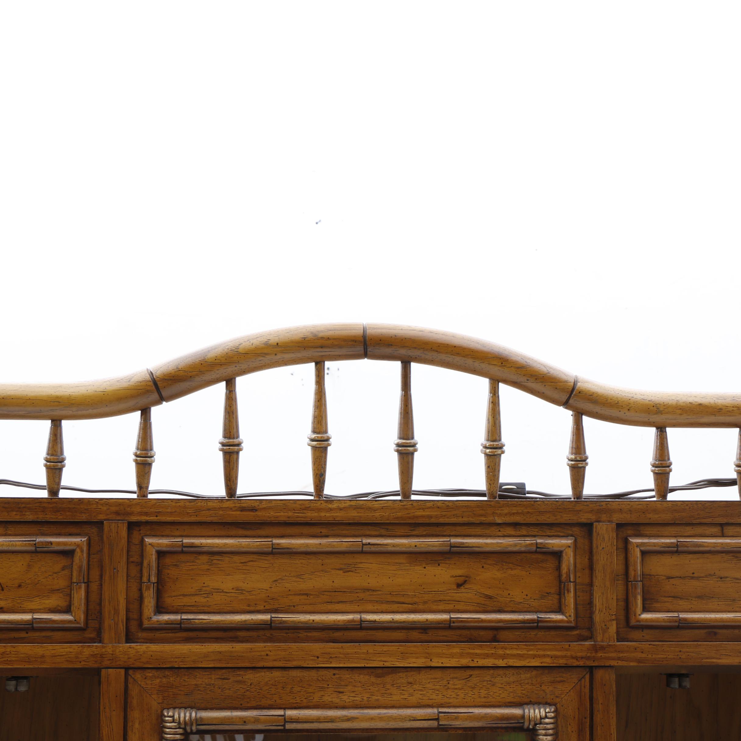 Thomasville Pecan and Glass China Cabinet