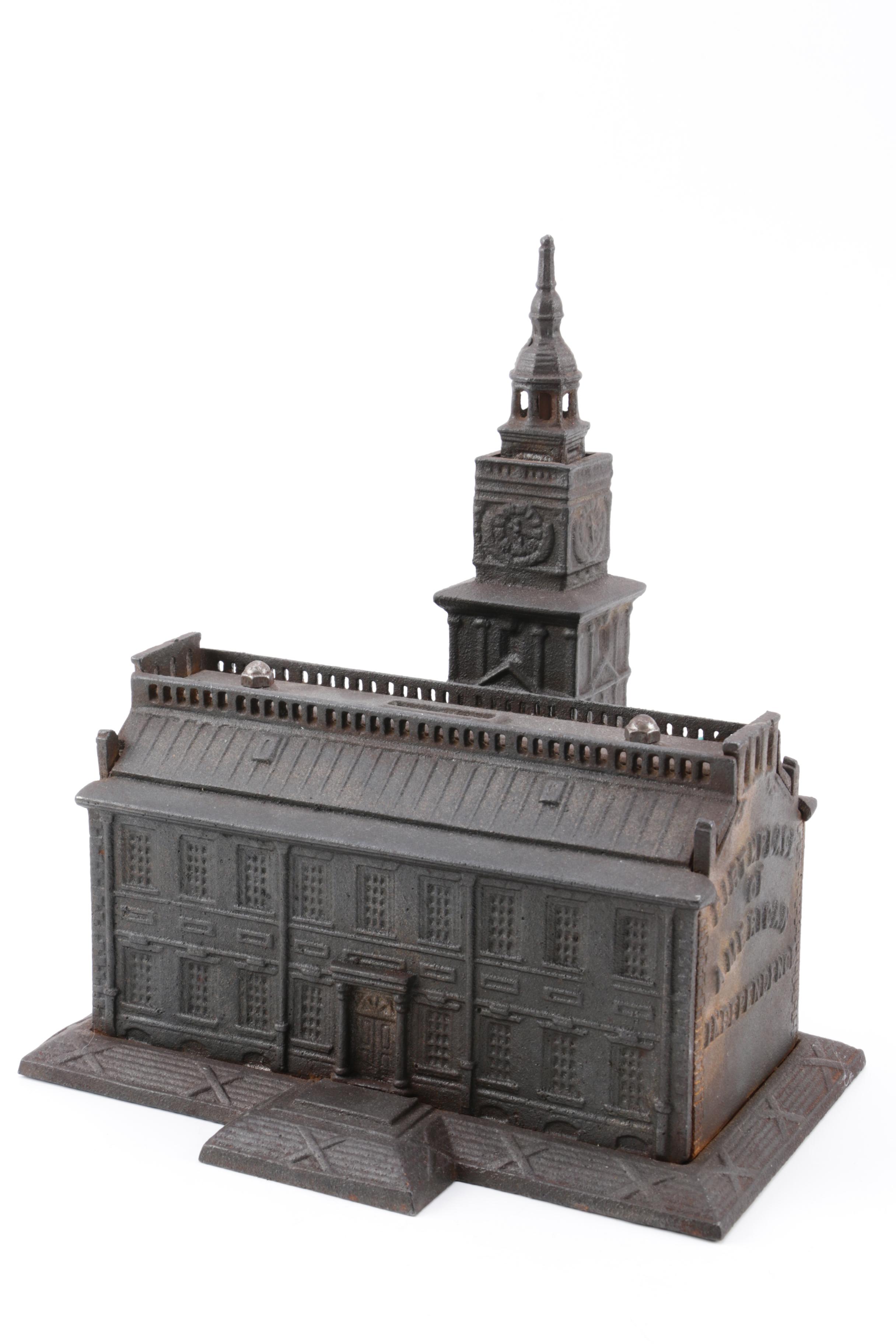 A.F. Terranova Independence Hall Coin Bank with Other Banks and Candy Mold