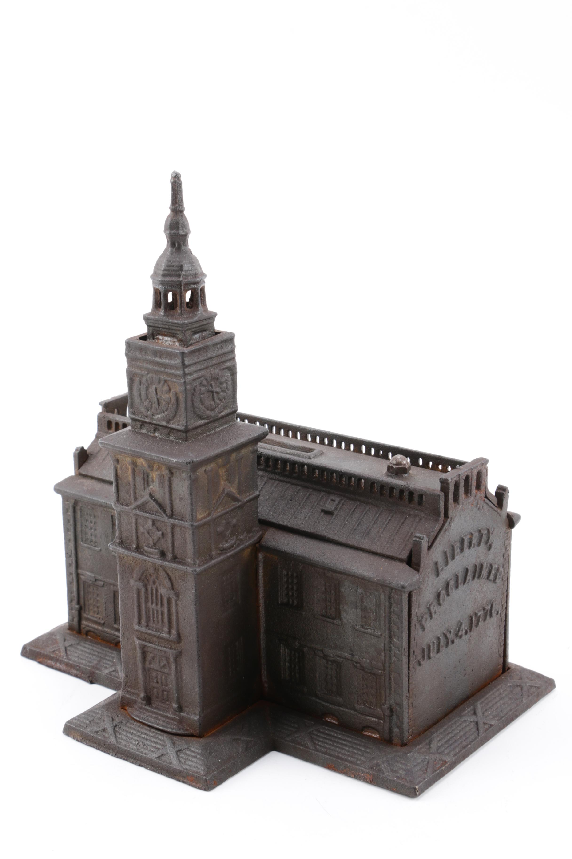 A.F. Terranova Independence Hall Coin Bank with Other Banks and Candy Mold