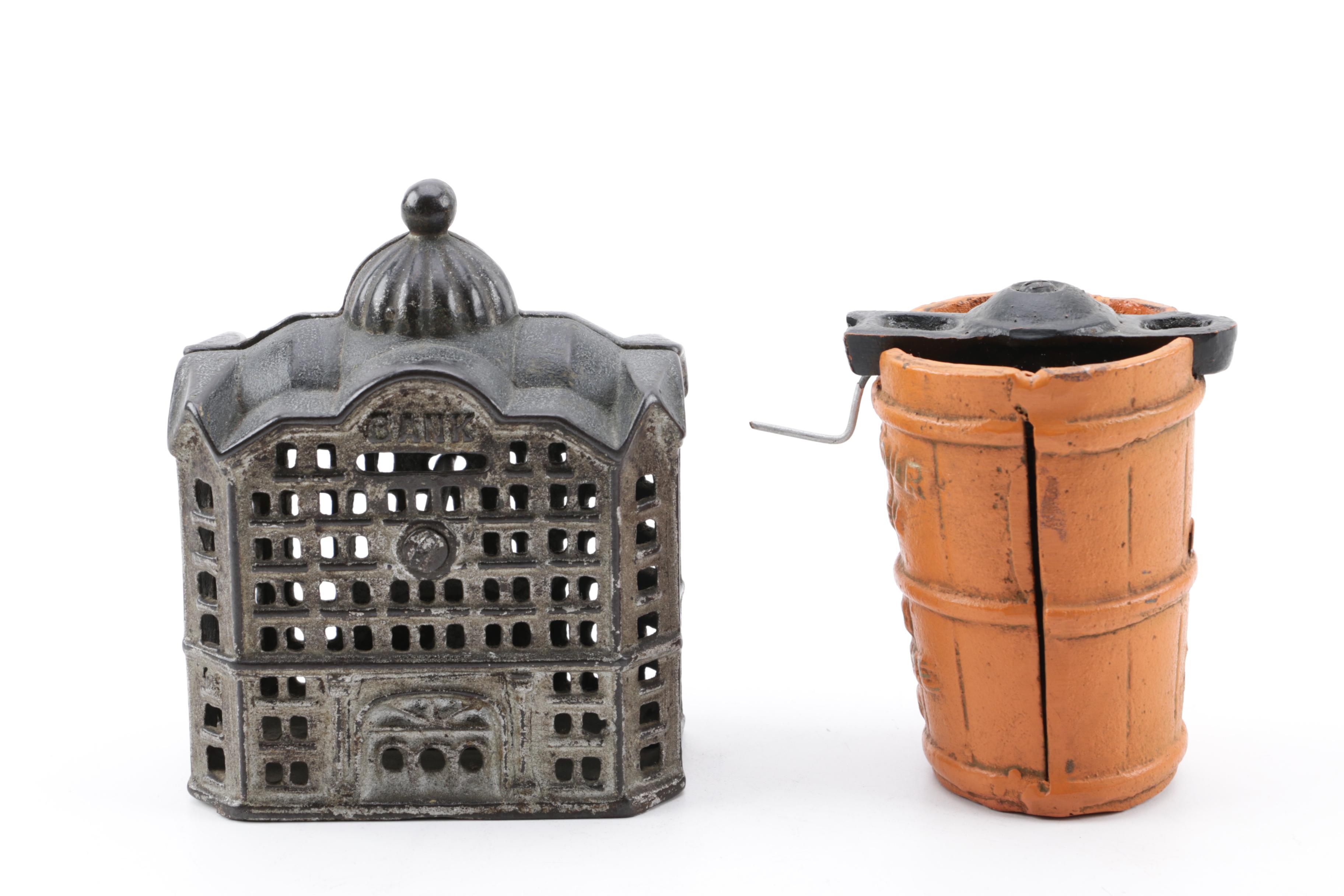 A.F. Terranova Independence Hall Coin Bank with Other Banks and Candy Mold