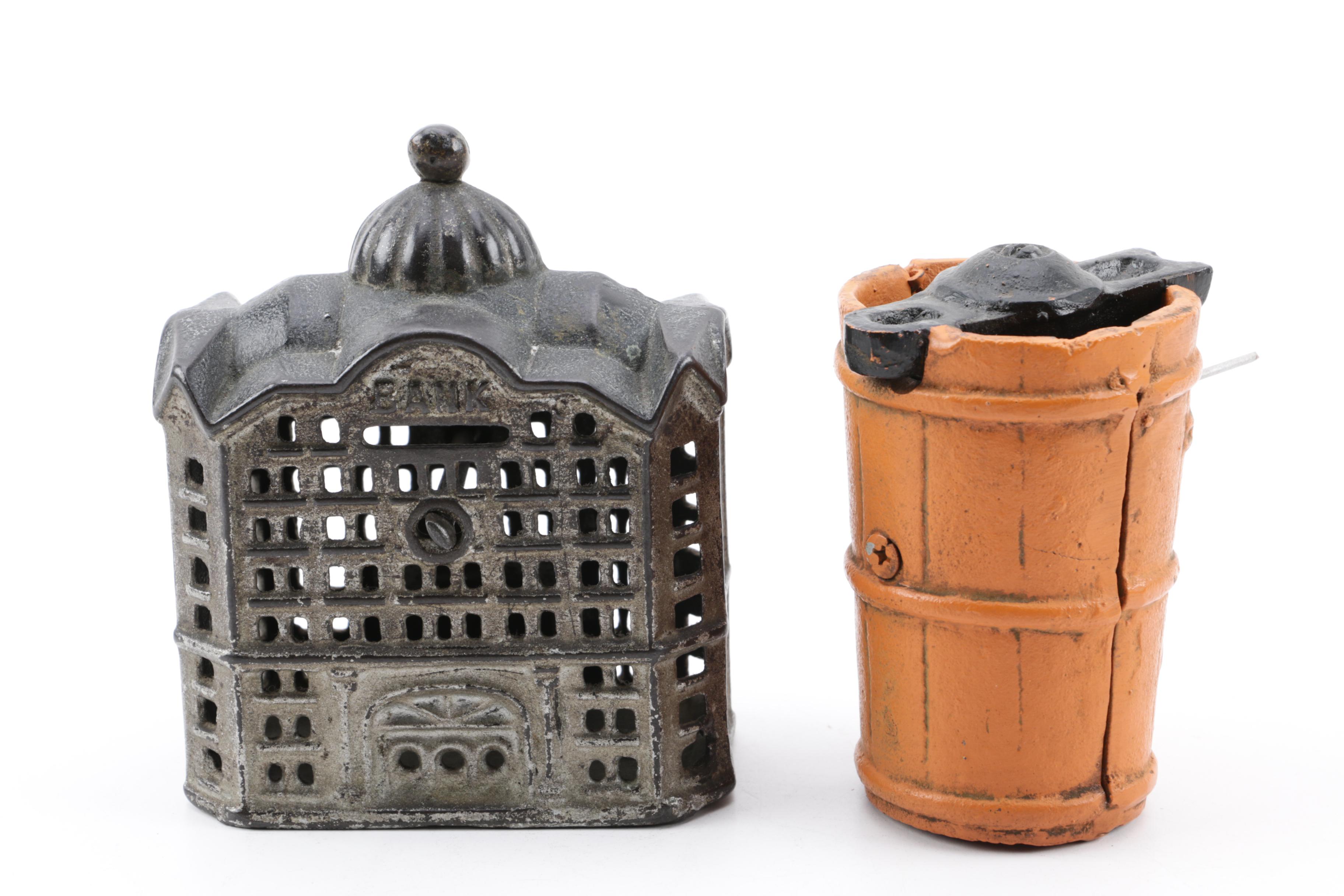 A.F. Terranova Independence Hall Coin Bank with Other Banks and Candy Mold