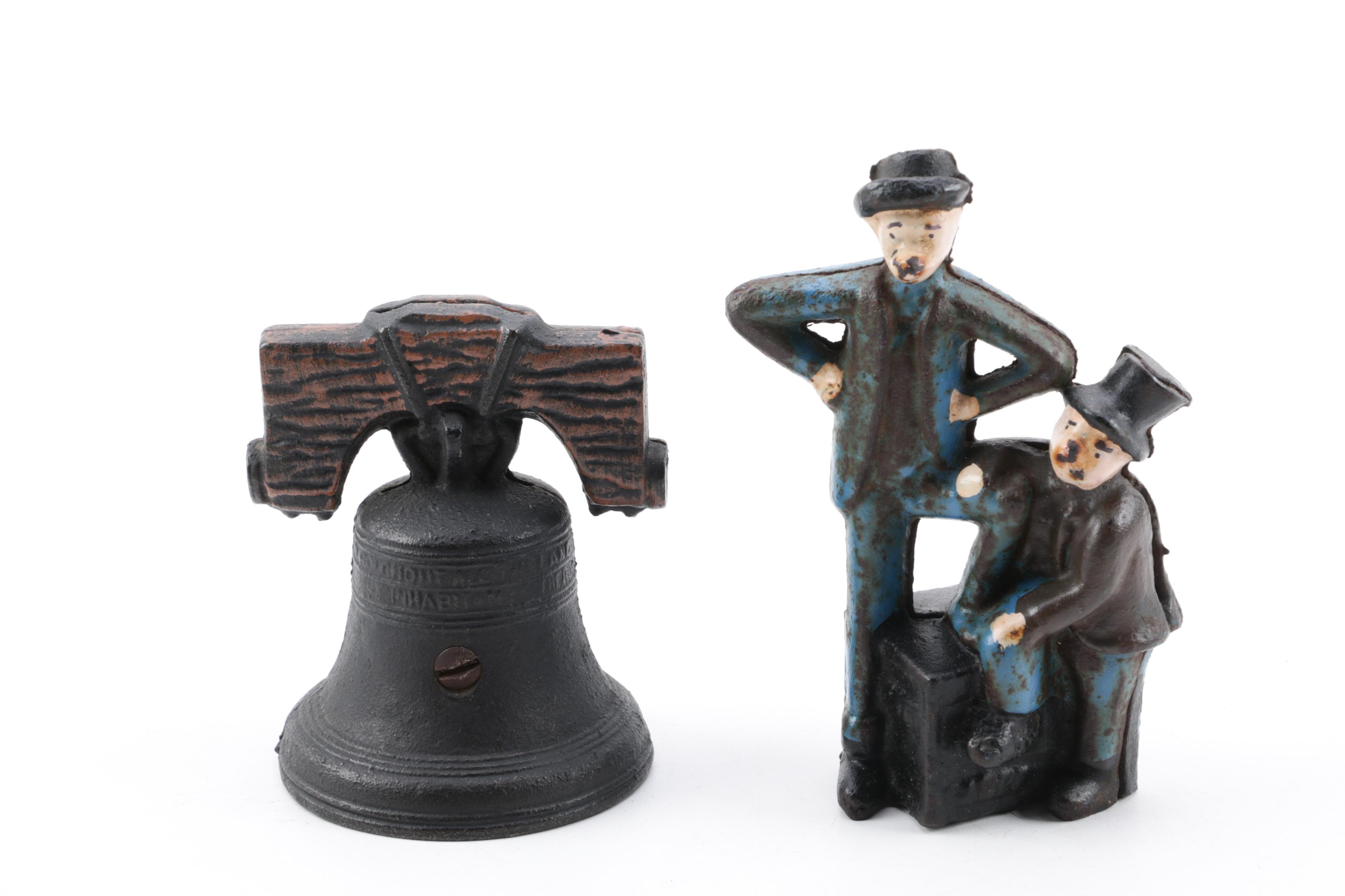 A.F. Terranova Independence Hall Coin Bank with Other Banks and Candy Mold