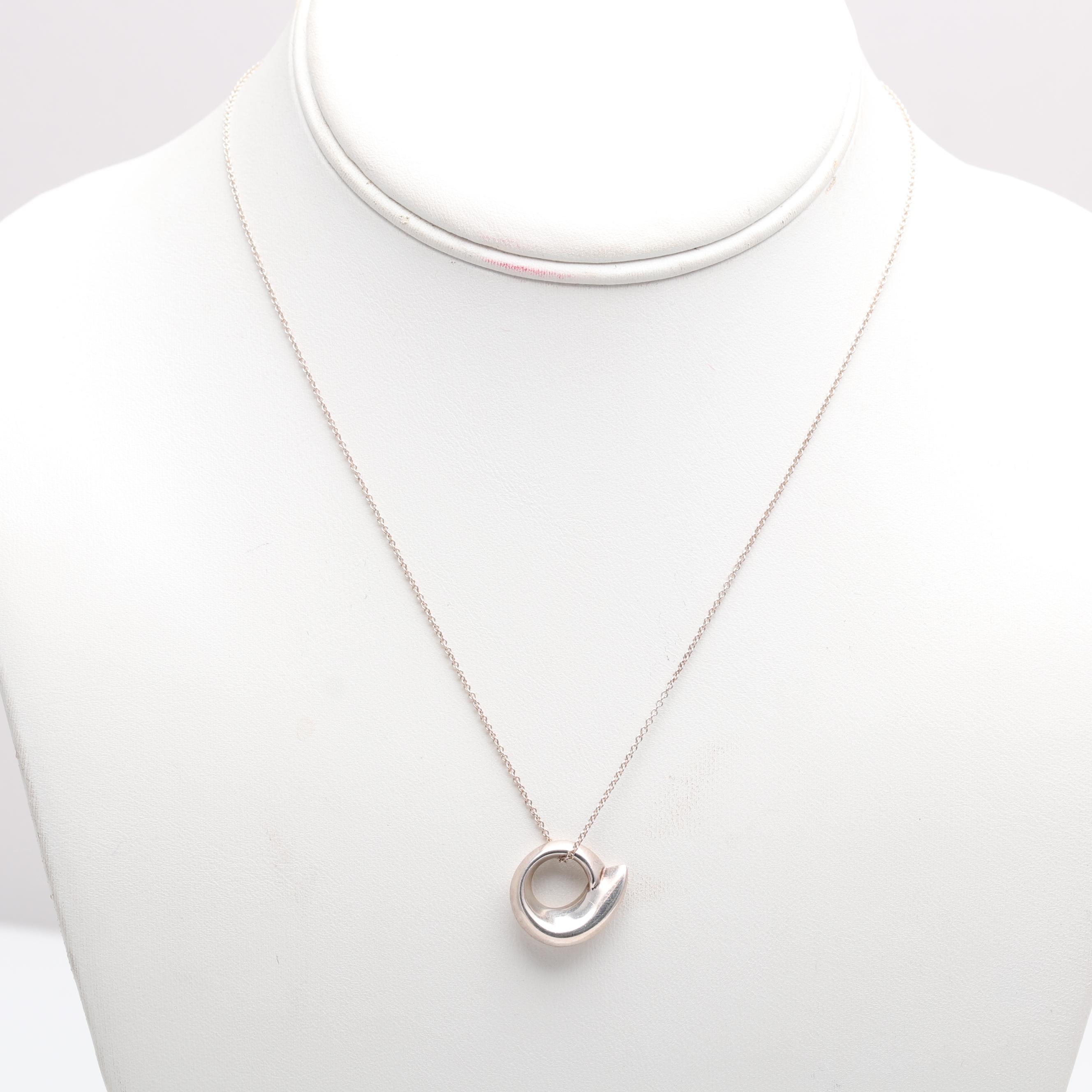 Tiffany & Co. Frank Gehry Sterling Silver Open Circle Pendant Necklace
