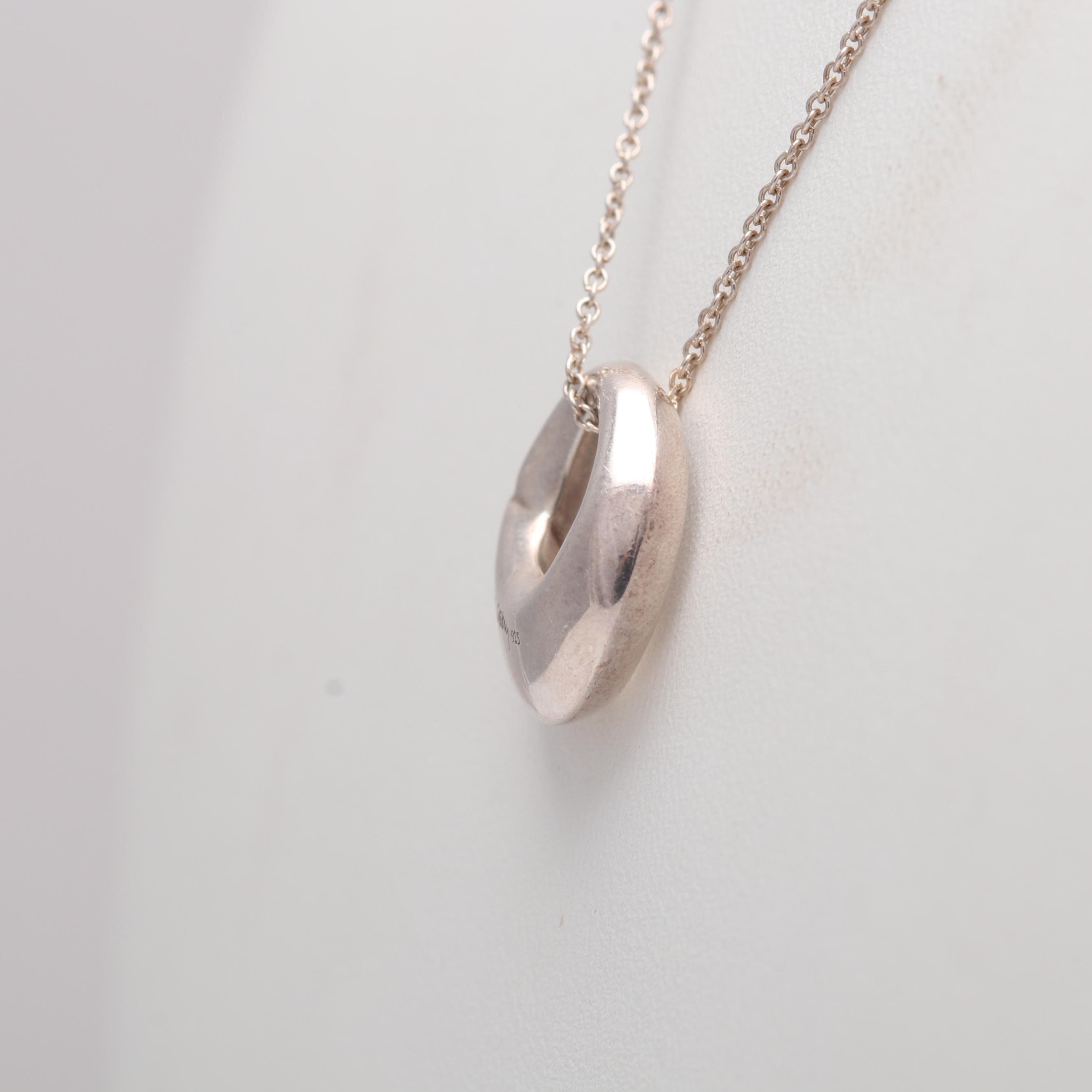 Tiffany & Co. Frank Gehry Sterling Silver Open Circle Pendant Necklace