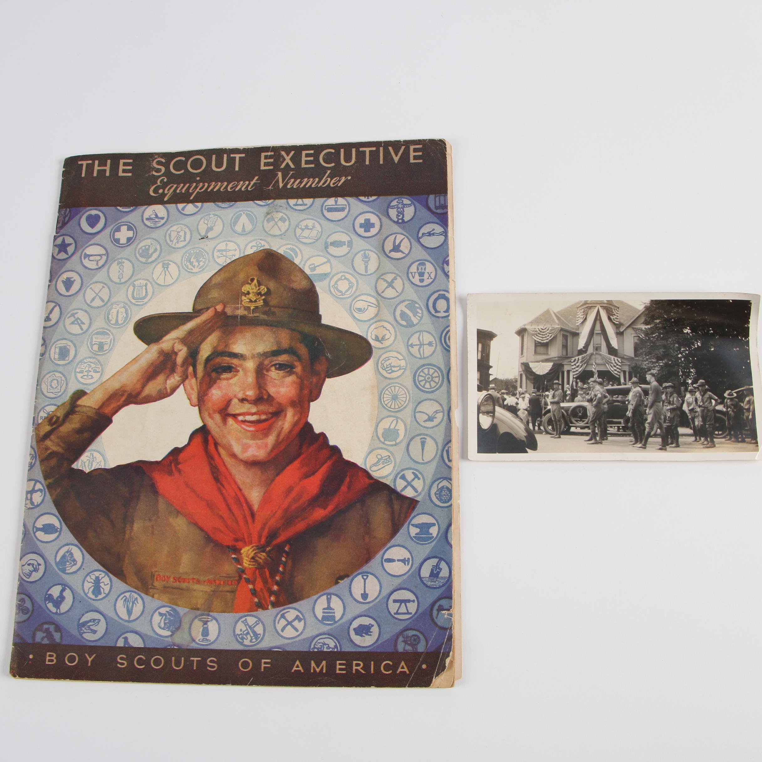 1933 "The Scout Executive" Catalog and Silver-Gelatin Photograph of Boy Scouts