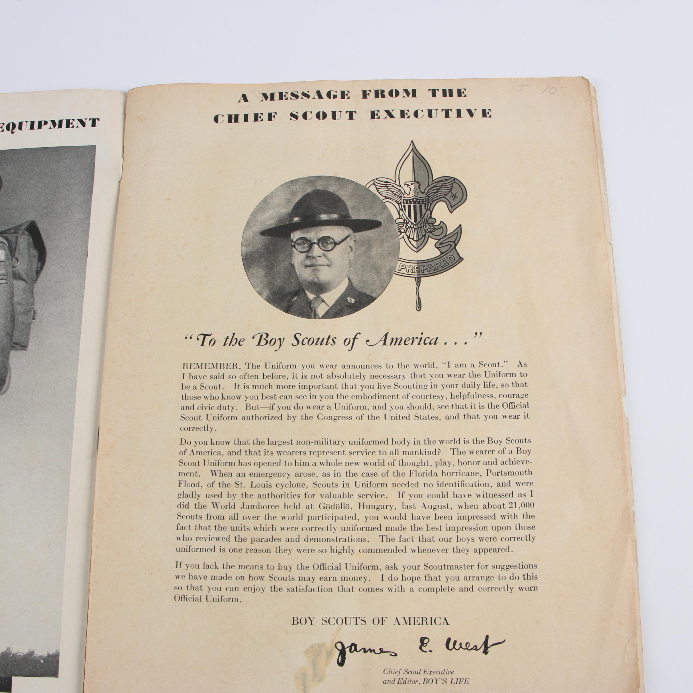 1933 "The Scout Executive" Catalog and Silver-Gelatin Photograph of Boy Scouts