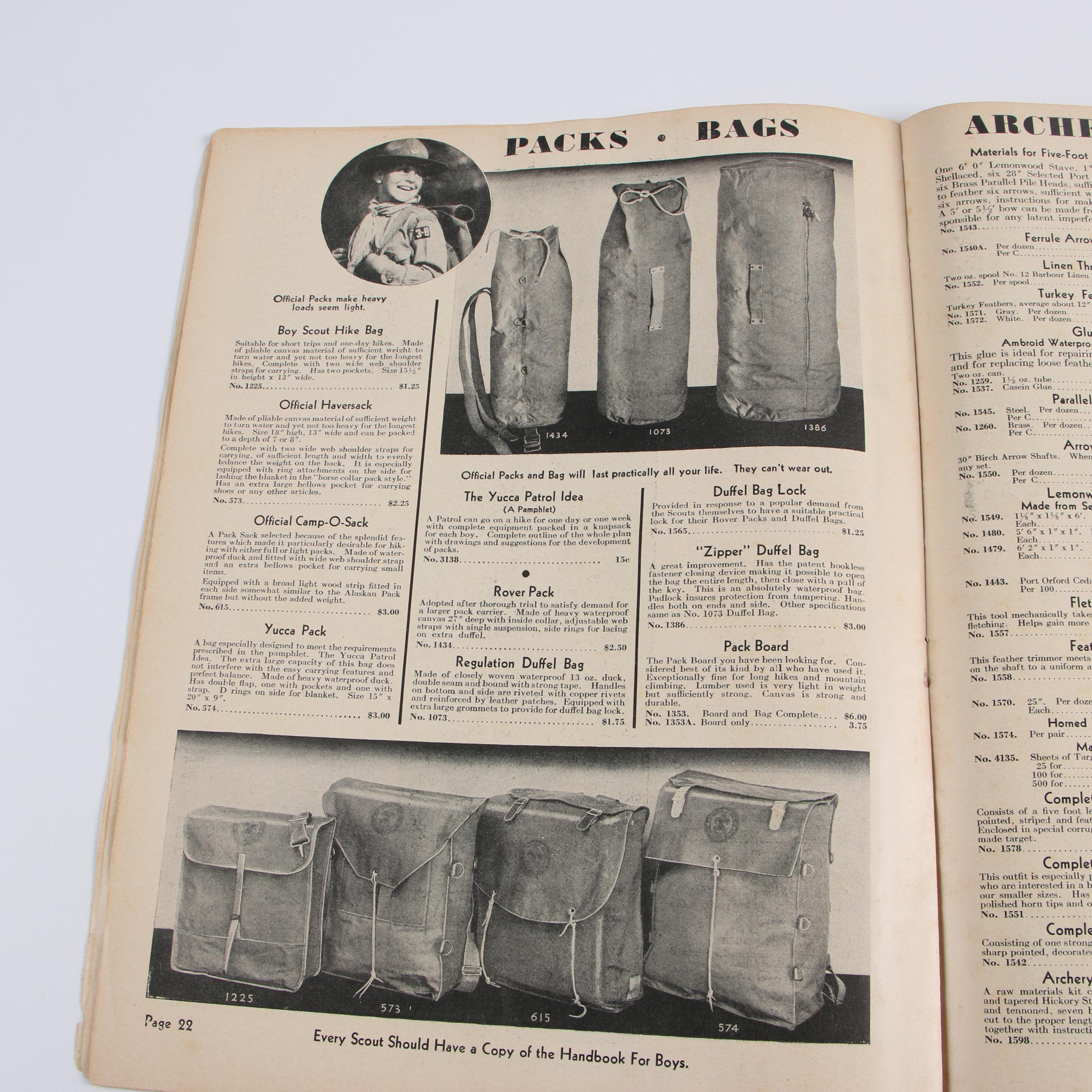 1933 "The Scout Executive" Catalog and Silver-Gelatin Photograph of Boy Scouts