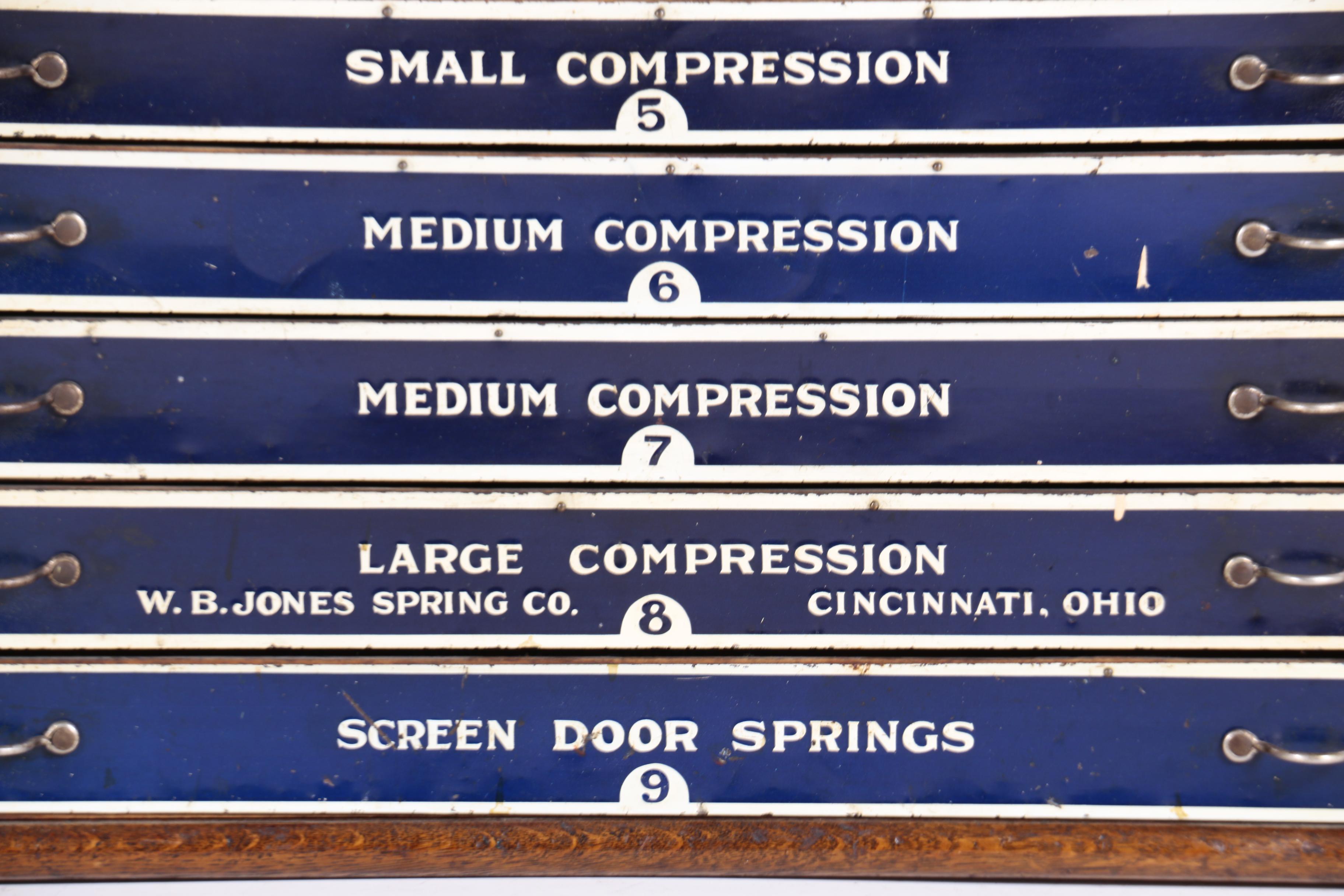 Hardware Store Oak Supply Chest by W.B. Jones Spring Co., Early 20th Century