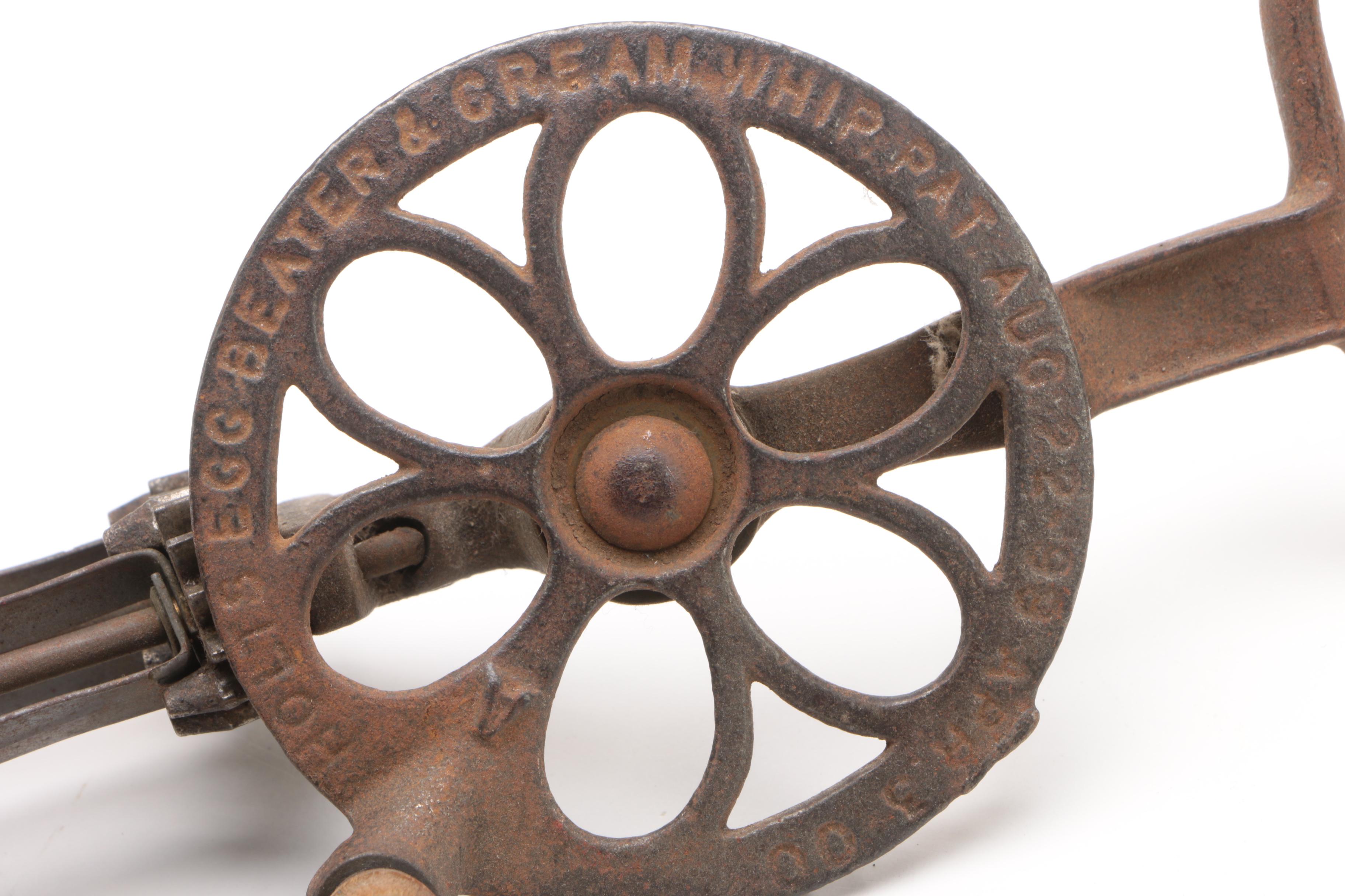 Antique Egg Beaters and Egg Carton