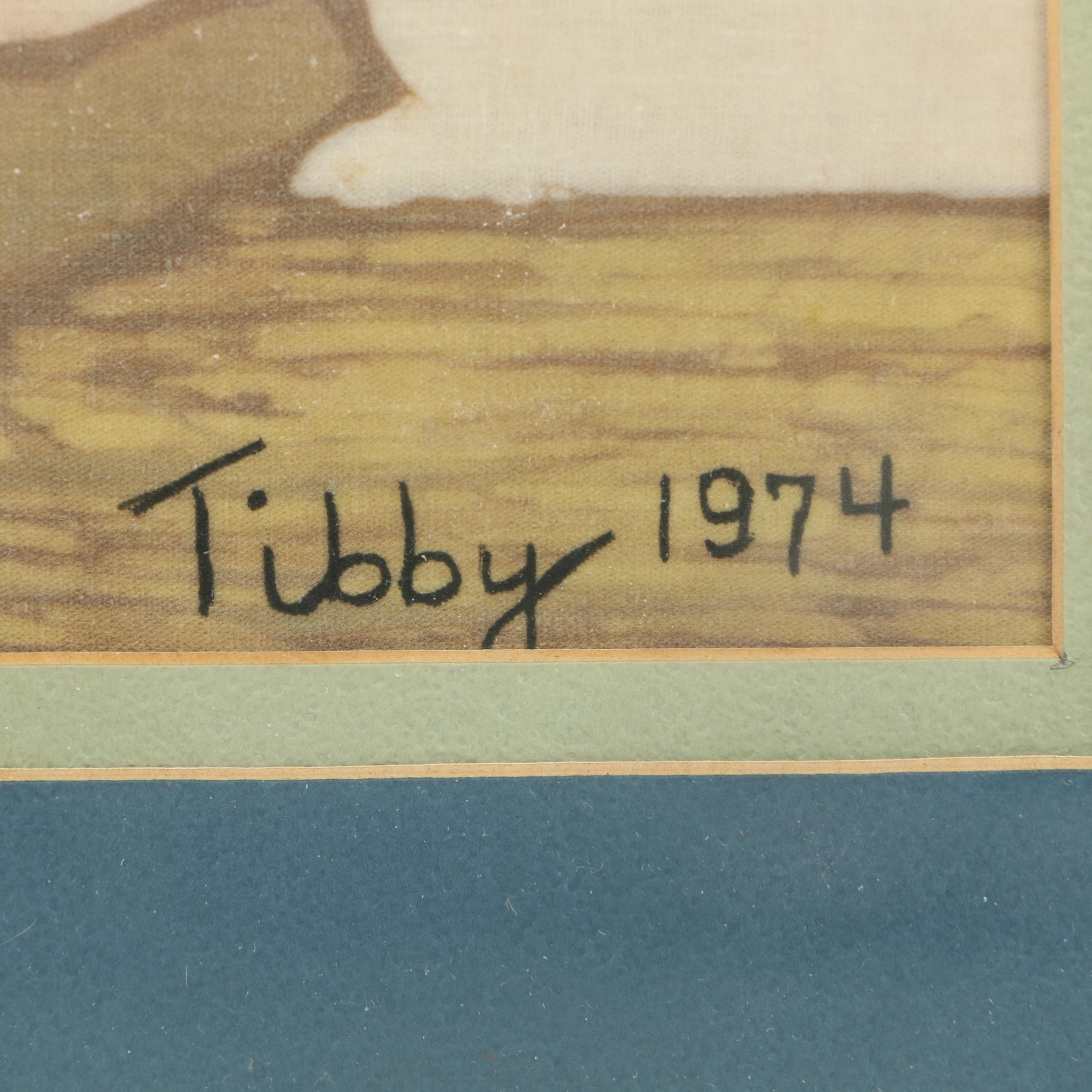 1974 Tibby Llewellyn Signed "Little Frigate" Batik in Frame