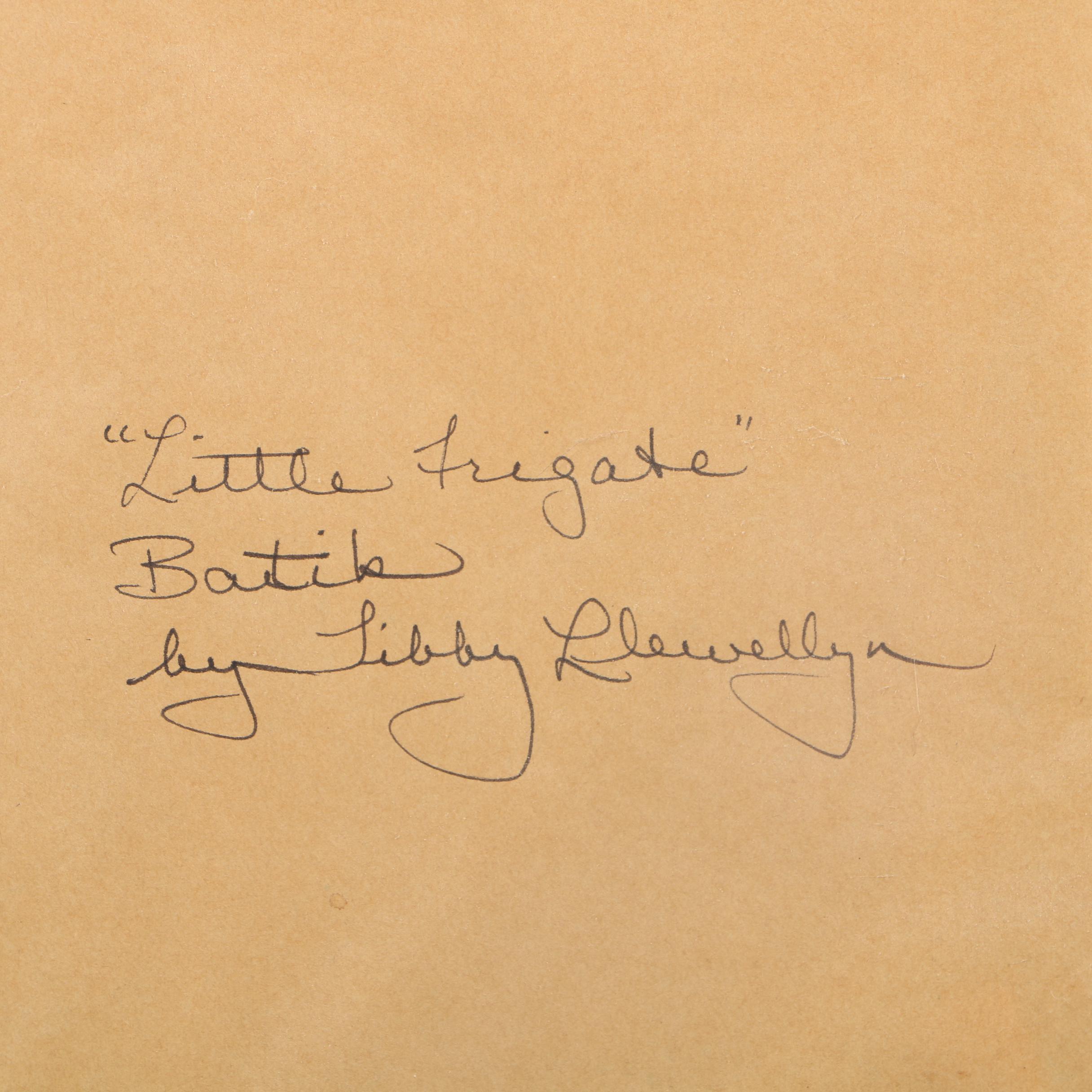 1974 Tibby Llewellyn Signed "Little Frigate" Batik in Frame