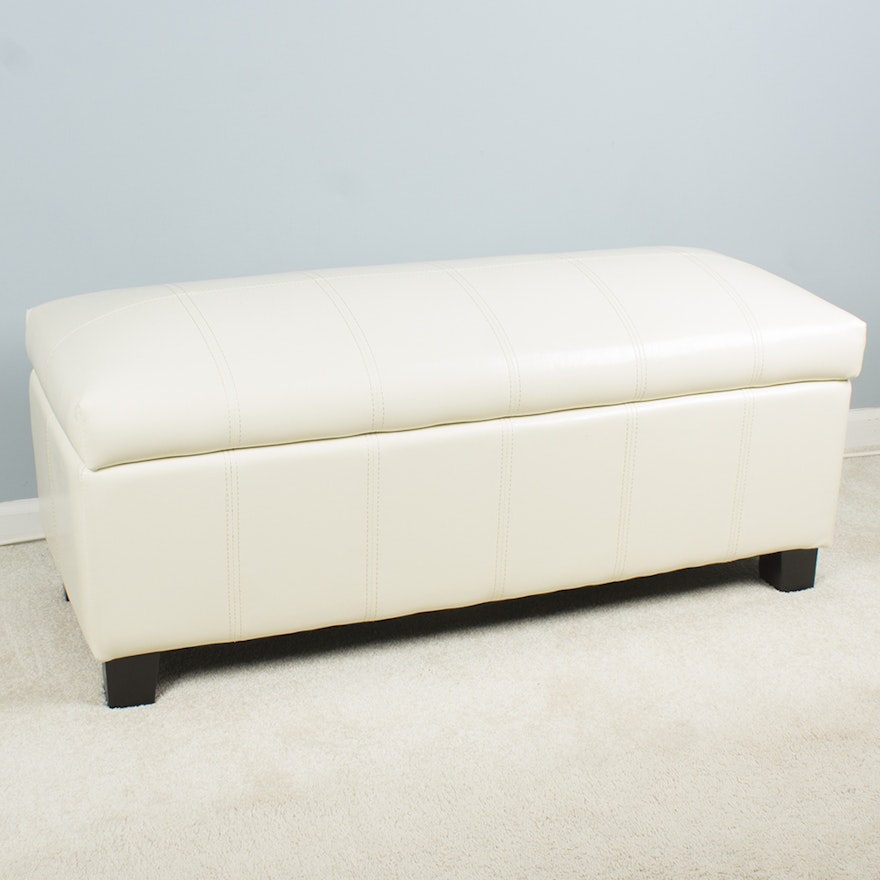 Faux Leather Upholstered Storage Bench