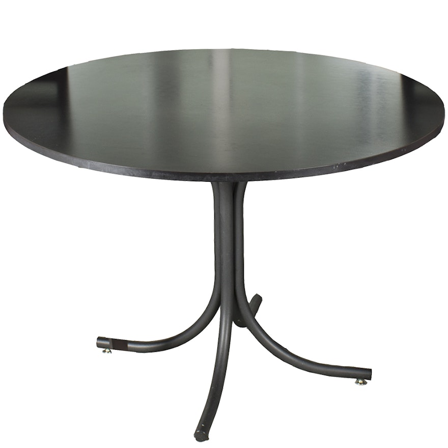 Black Circular Table with Splayed Legs