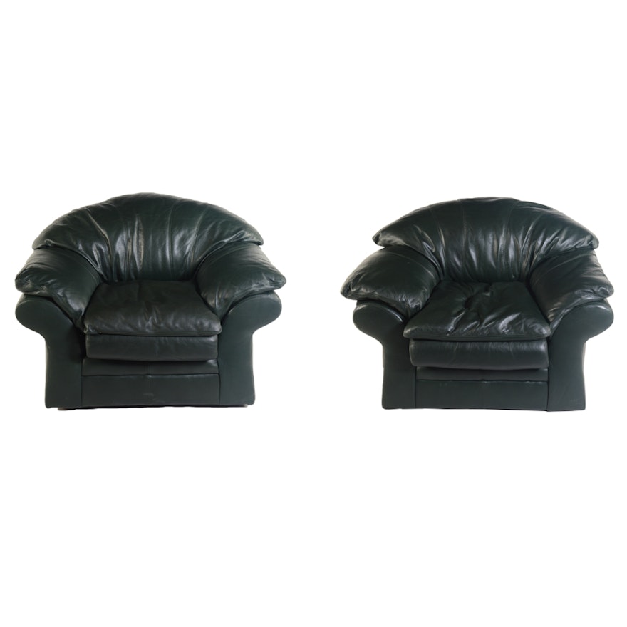 Black Leather Armchairs by Viewpoint Leather Works