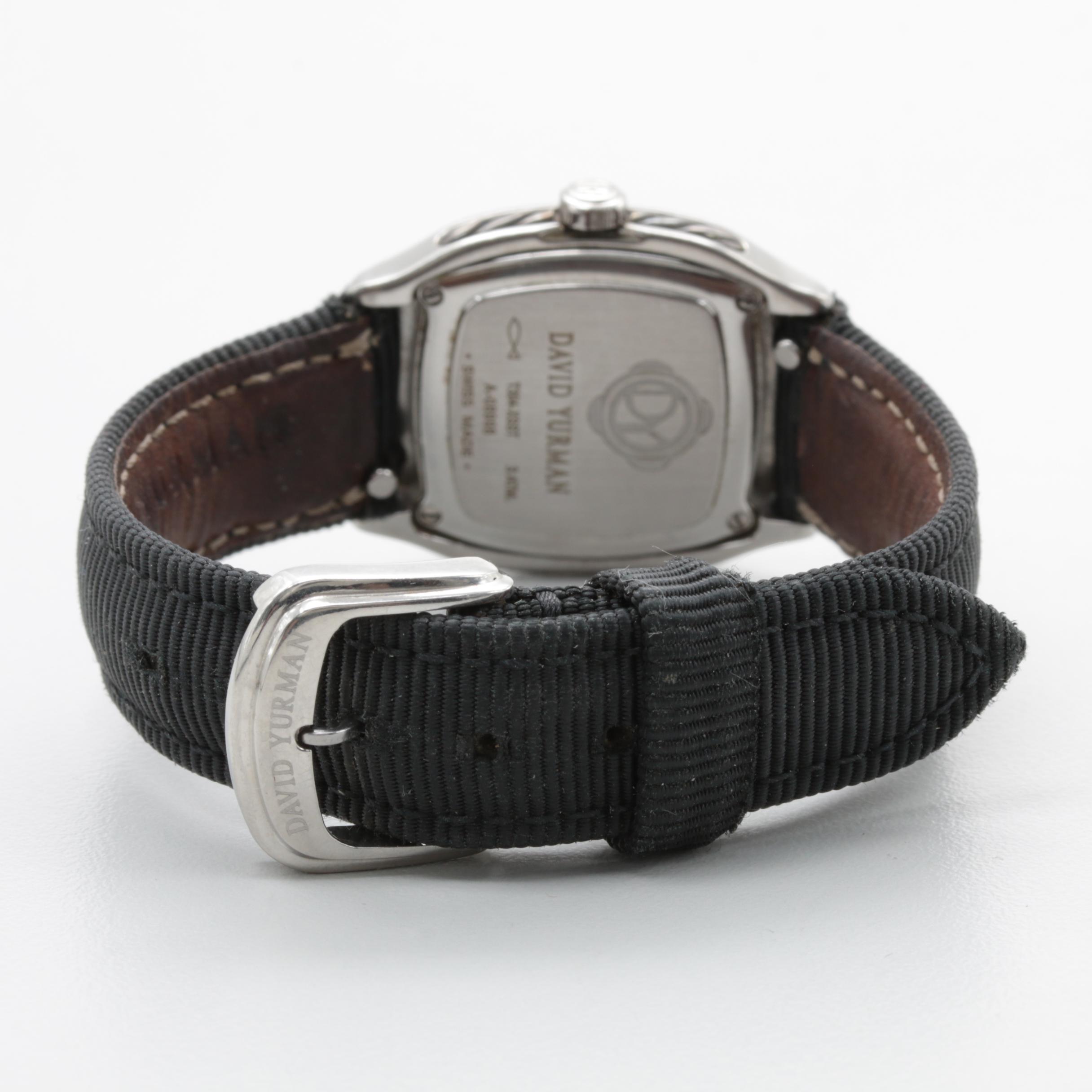 David Yurman "Thoroughbred" Mother of Pearl and Diamond Watch