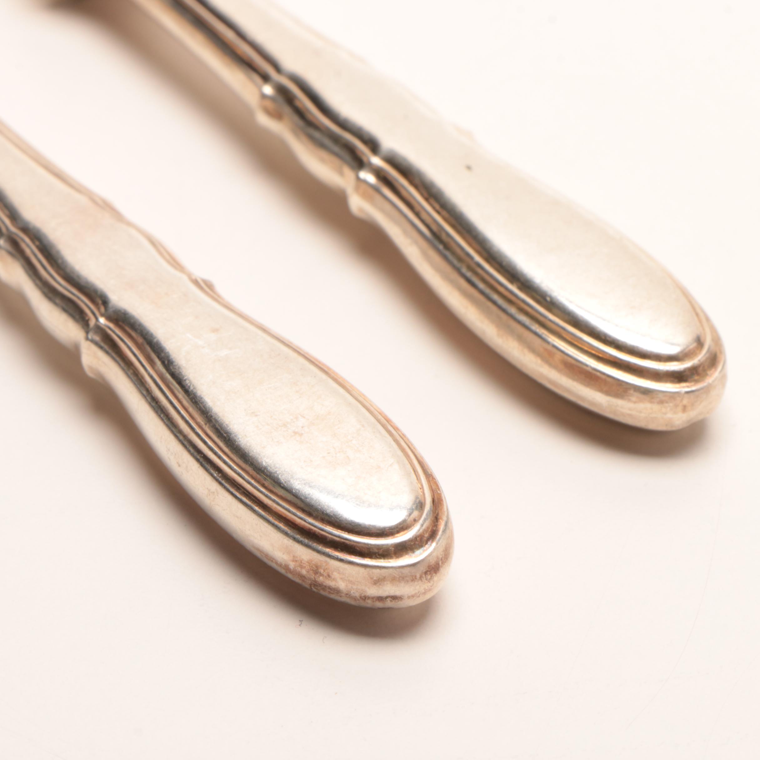 Antique Wilhelm Binder 800 Silver Fruit Knives and Forks