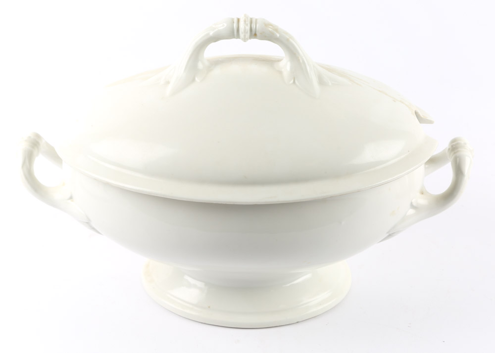 Collection of English White Ironstone Tureens Featuring Davenport