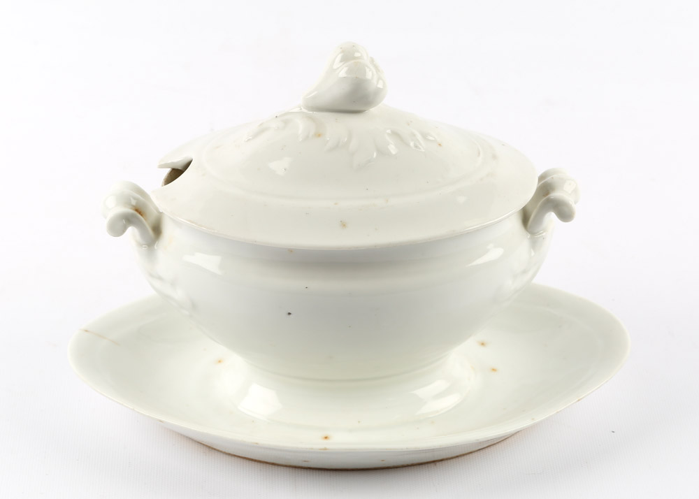 Collection of English White Ironstone Tureens Featuring Davenport