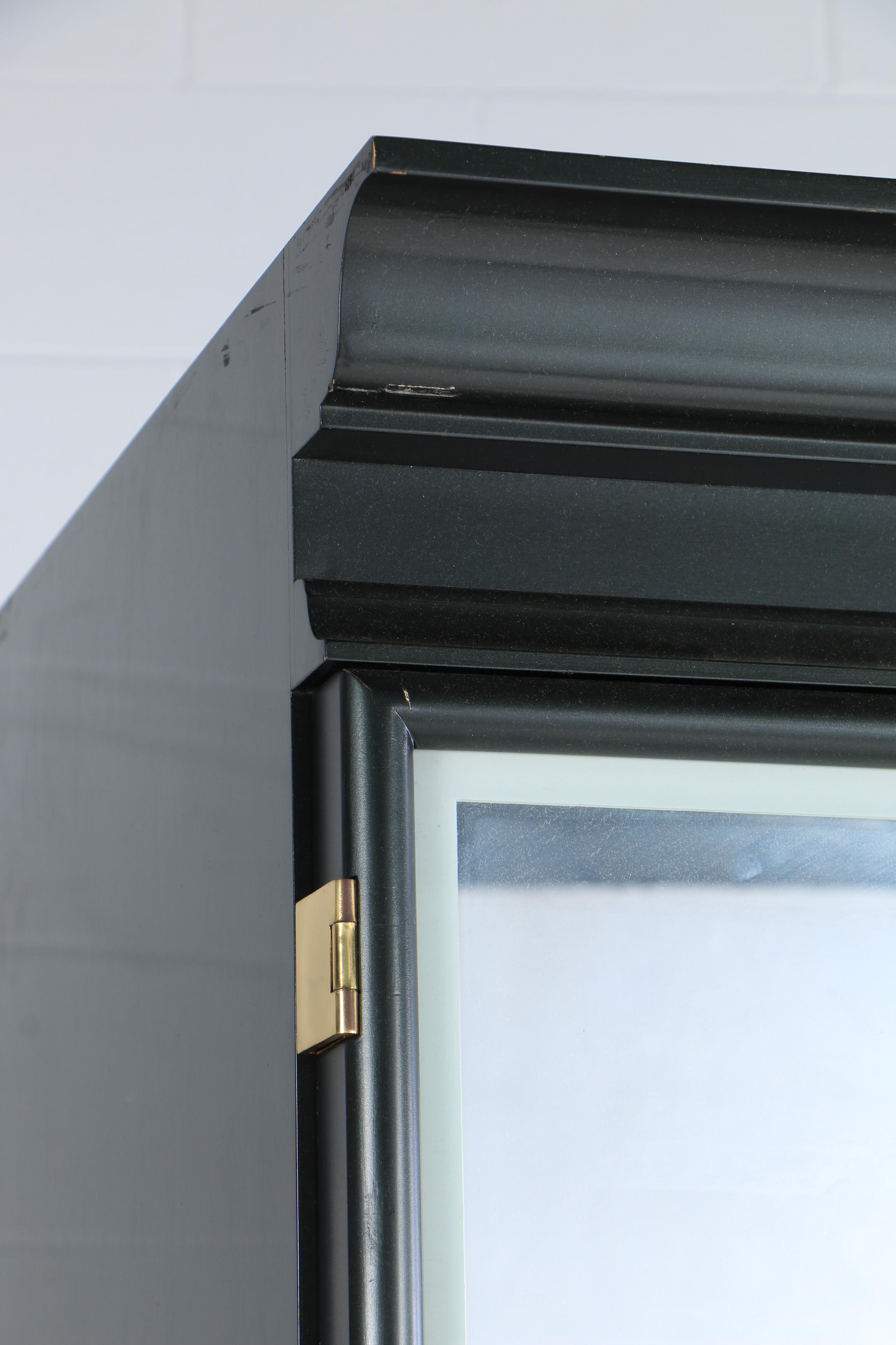 Storage Cabinet with Mirrored Doors and Lighted Top