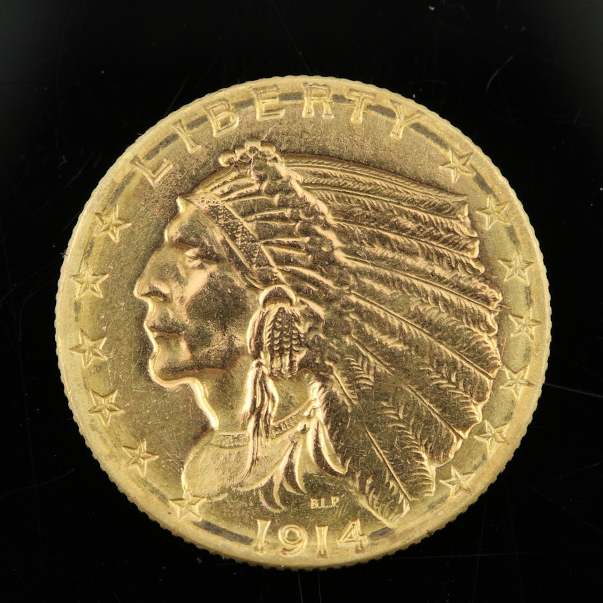1914-D Indian Head $2.50 Gold Quarter Eagle