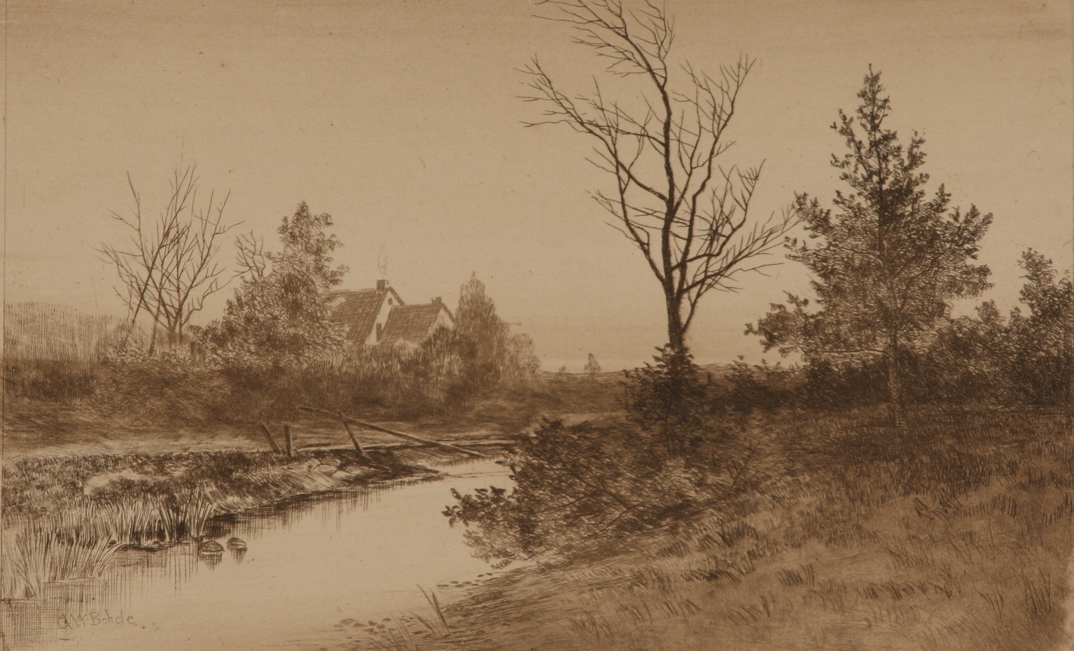 George W. Bohde Late 19th Century Etching