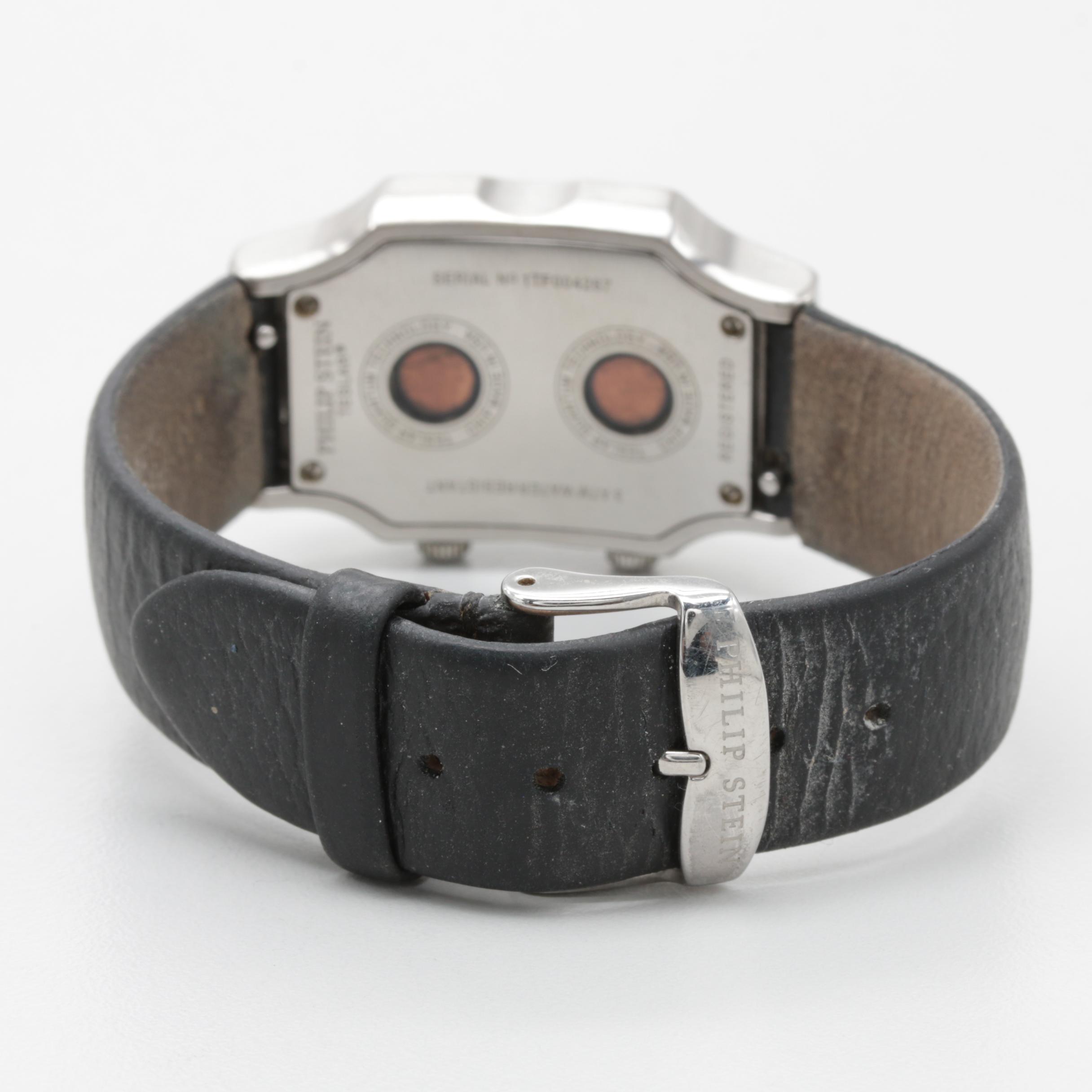 Philip Stein Teslar Dual Time Stainless Steel Watch