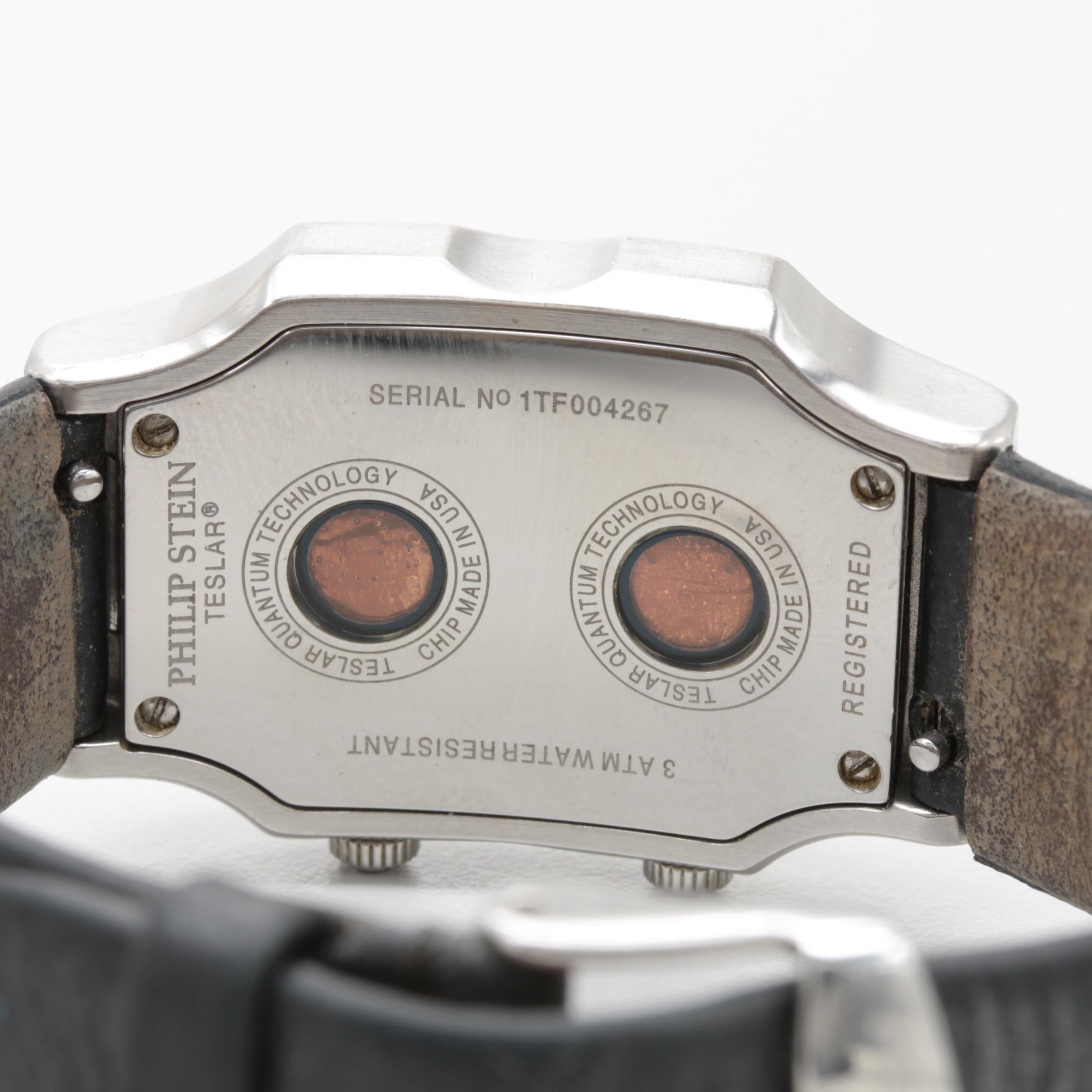 Philip Stein Teslar Dual Time Stainless Steel Watch
