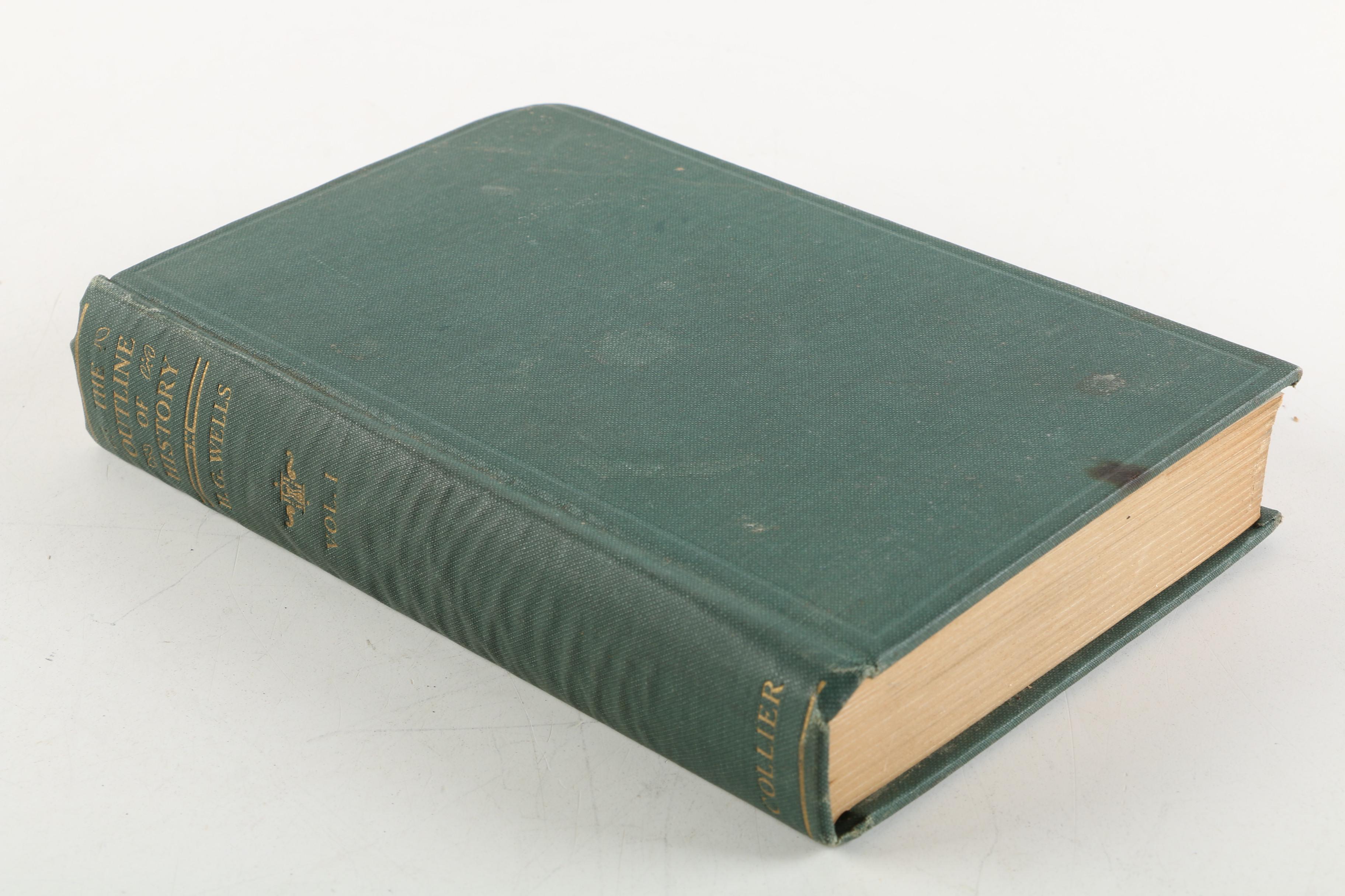 1922 "The Outline of History" by H. G. Wells in Four Volumes