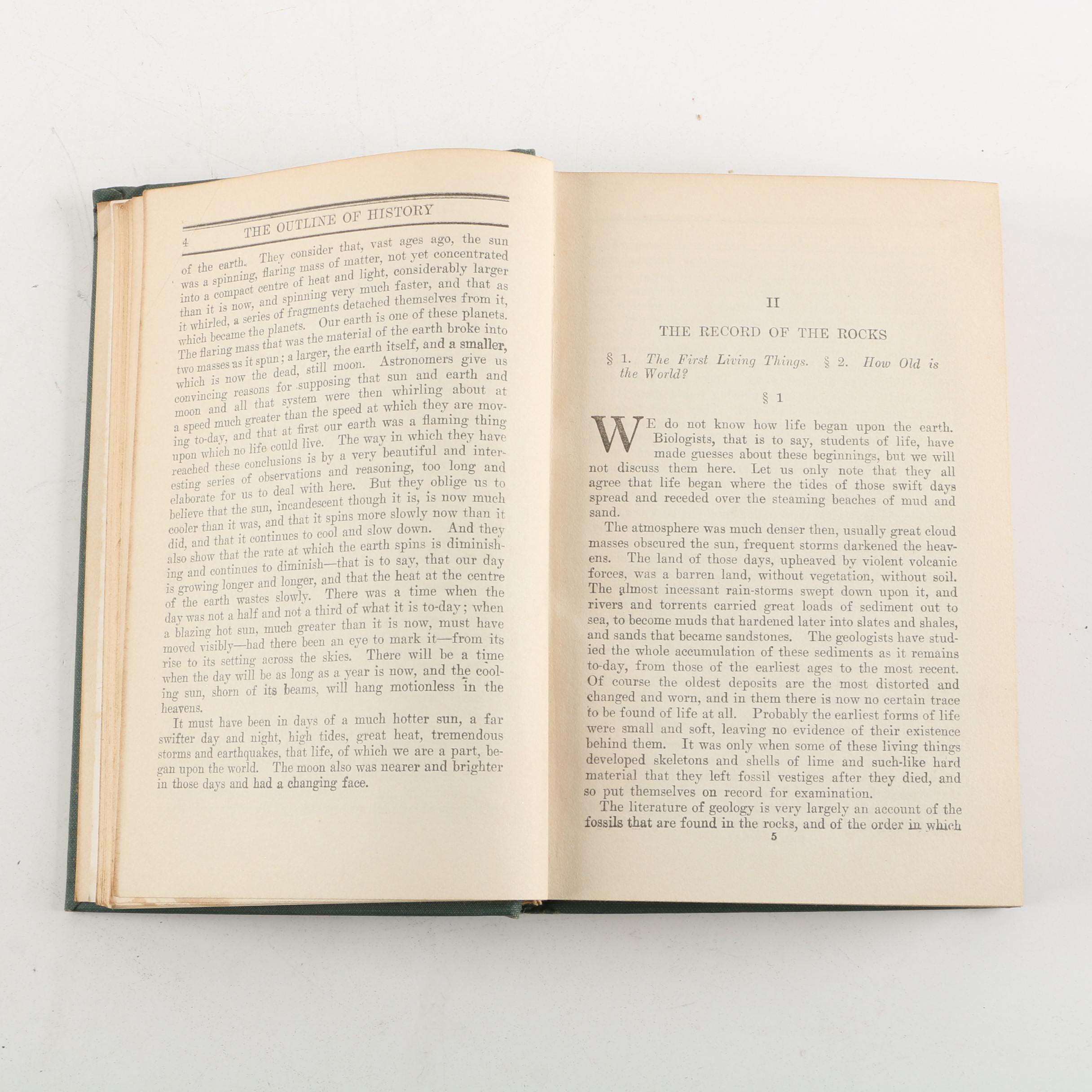 1922 "The Outline of History" by H. G. Wells in Four Volumes