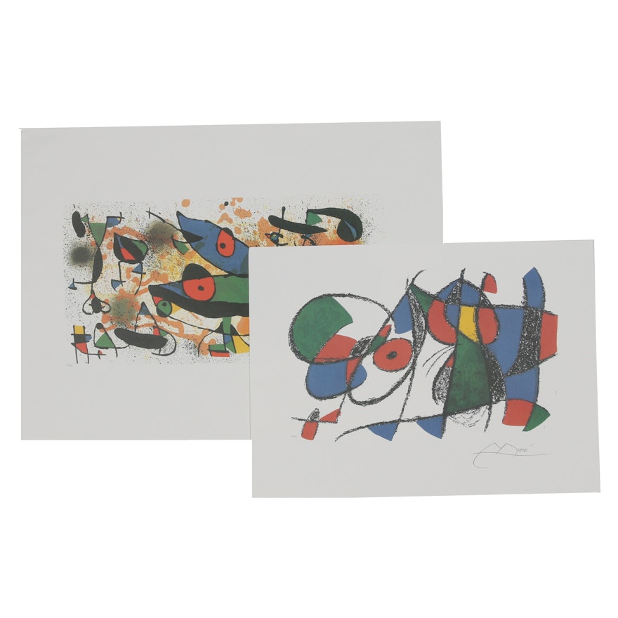 Offset Lithographs after Joan Miró "Sculptures II" and "Volume II - Litho VIII"