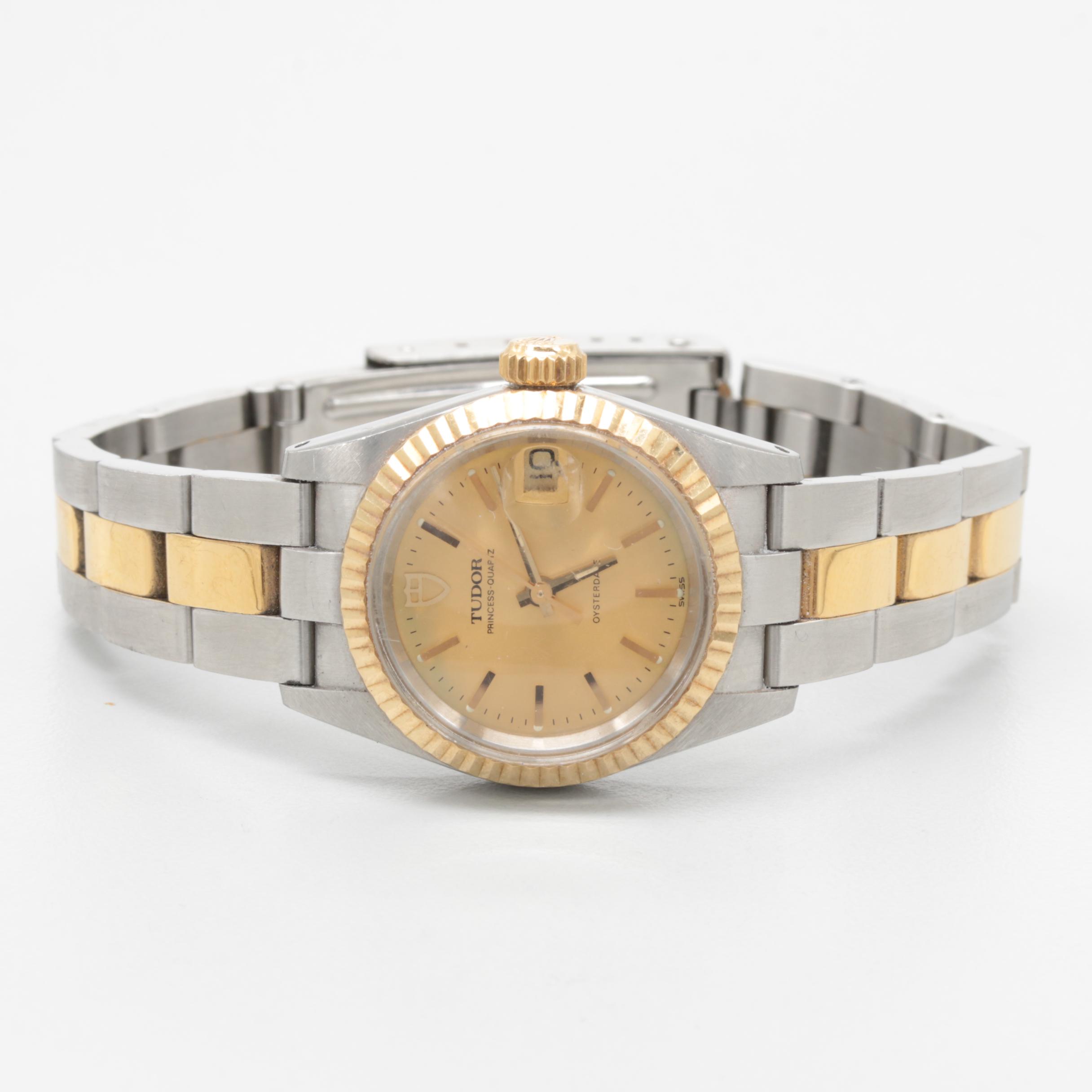 Tudor Princess Oysterdate 18K Yellow Gold and Stainless Steel Watch