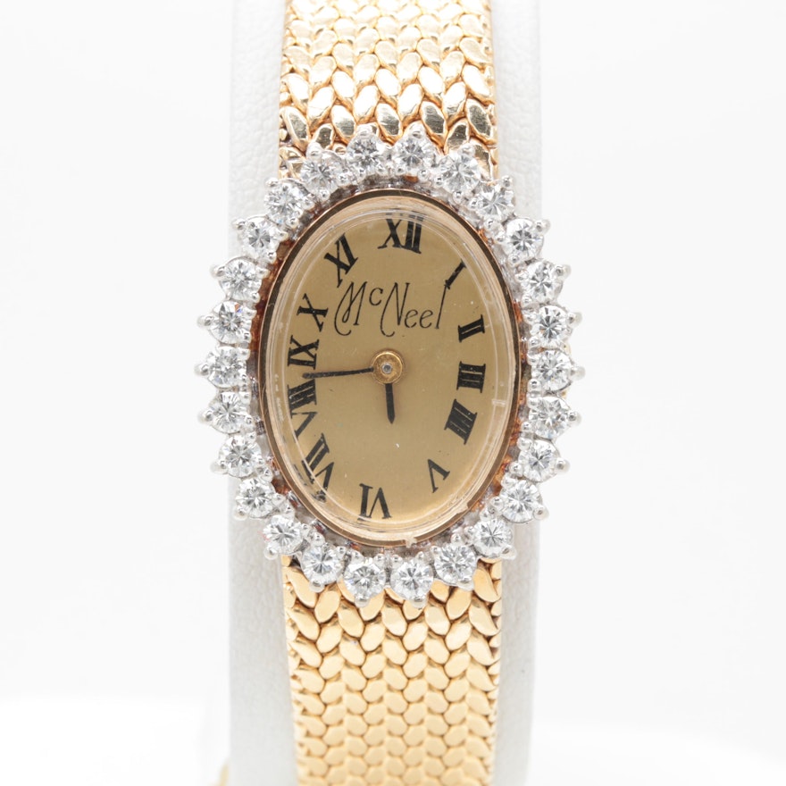 Panto 14K Yellow Gold 1.04 CTW Diamond Wristwatch