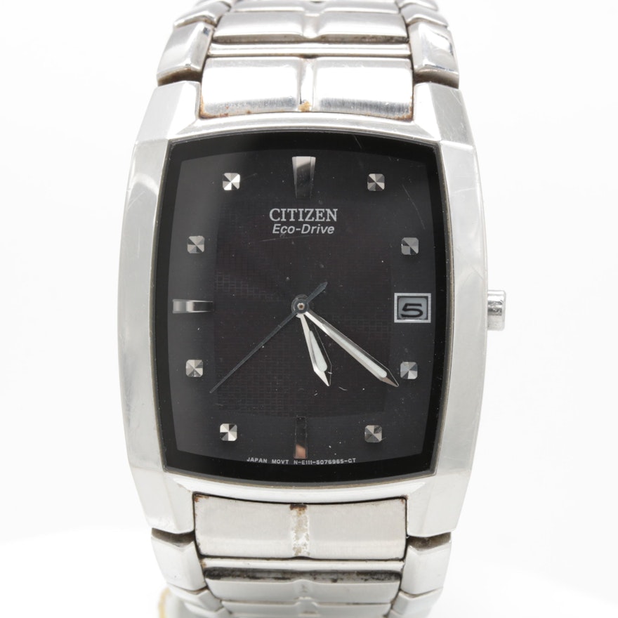 Citizen Stainless Steel Black Dial Wristwatch